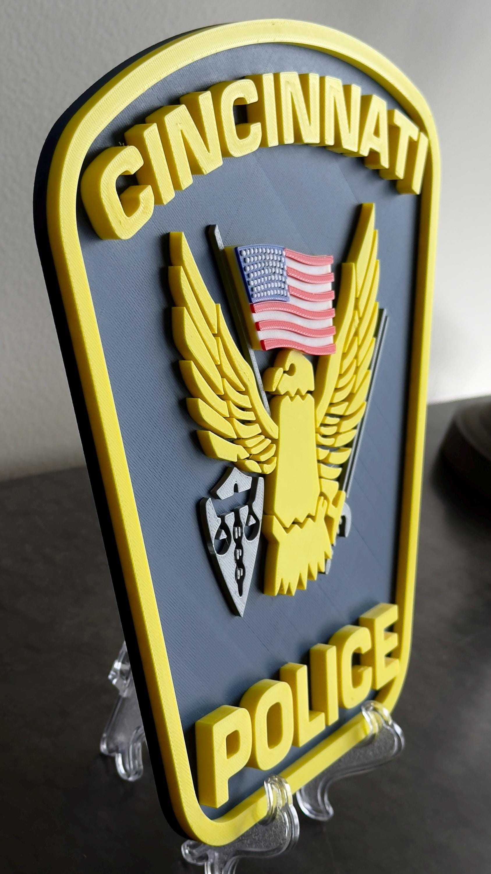 Cincinnati Police Department 3D Embossed Plaque: First Responder Wall Art Ohio