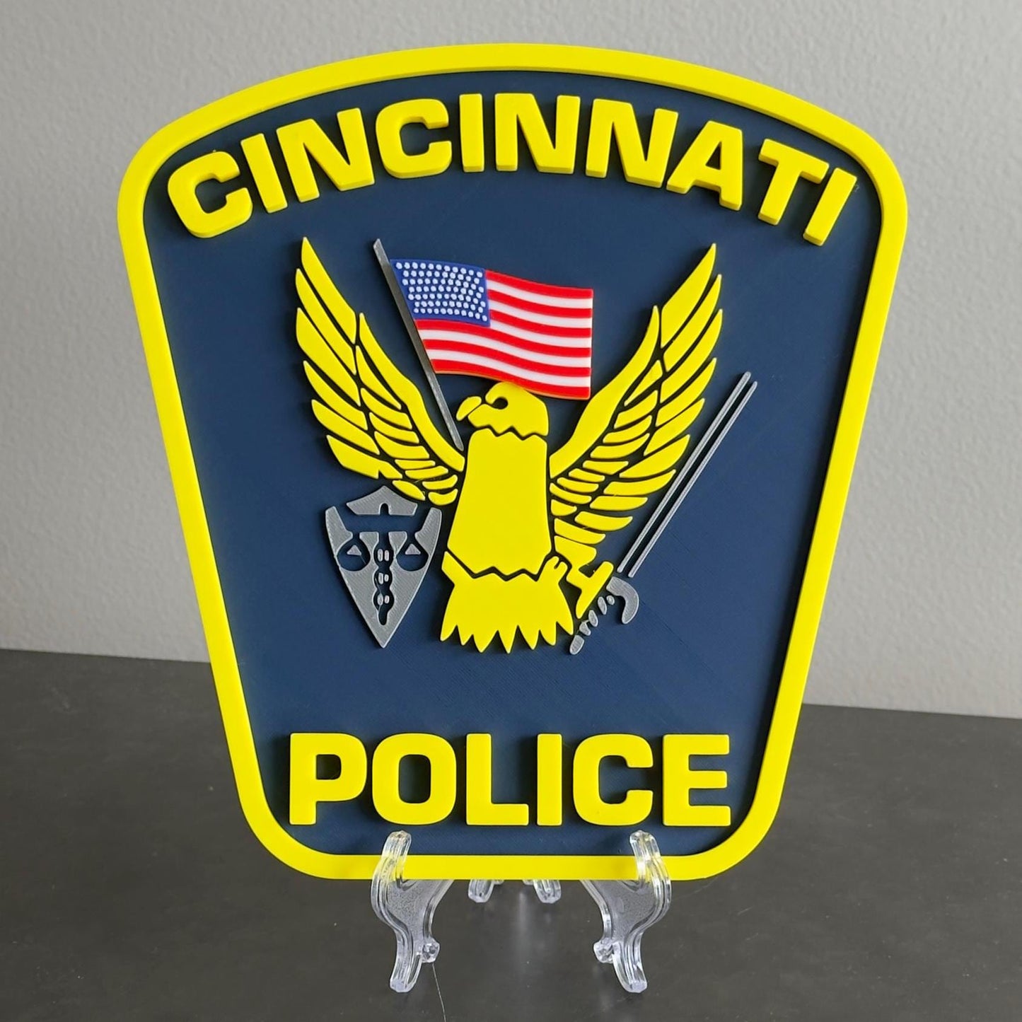 Cincinnati Police Department 3D Embossed Plaque: First Responder Wall Art Ohio