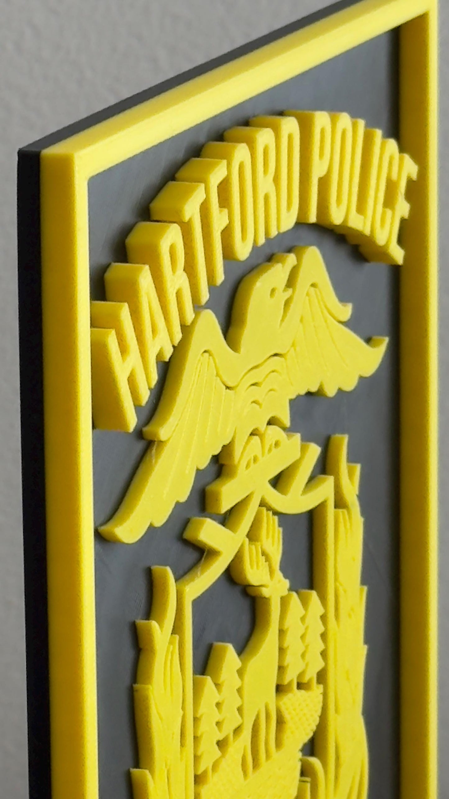 Hartford Police 3D Embossed Plaque: First Responder Wall Art CT Connecticut