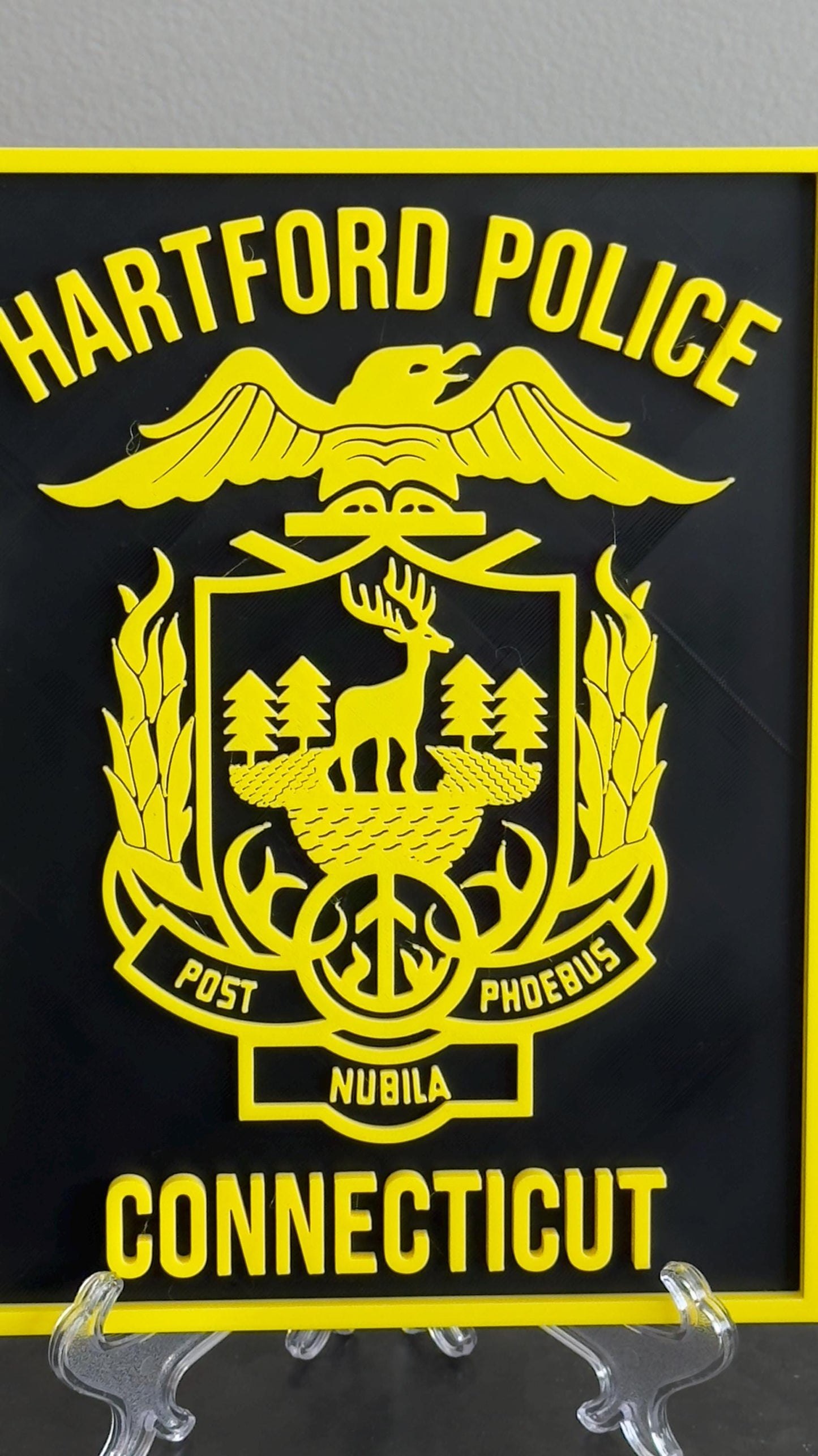 Hartford Police 3D Embossed Plaque: First Responder Wall Art CT Connecticut