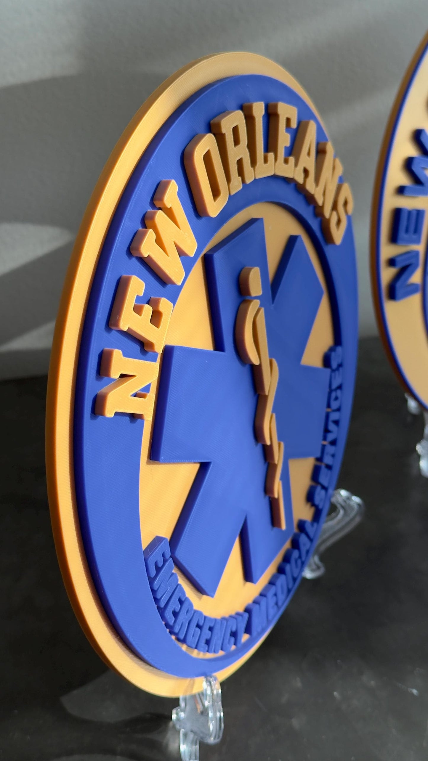 New Orleans EMS 3D Embossed Plaque: First Responder Wall Art Louisiana