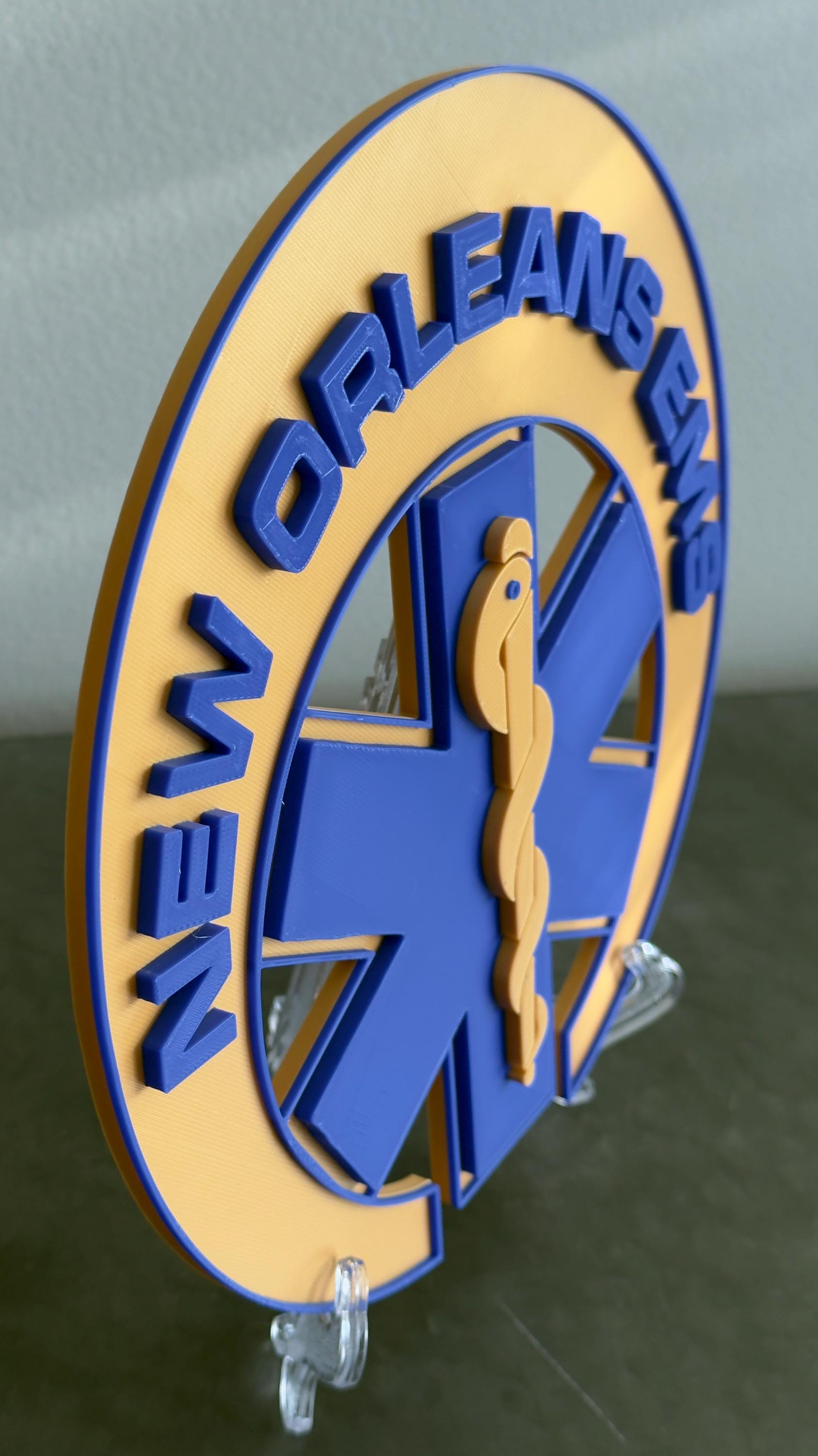 New Orleans EMS Plaque: 3D Embossed First Responder Wall Art Louisiana