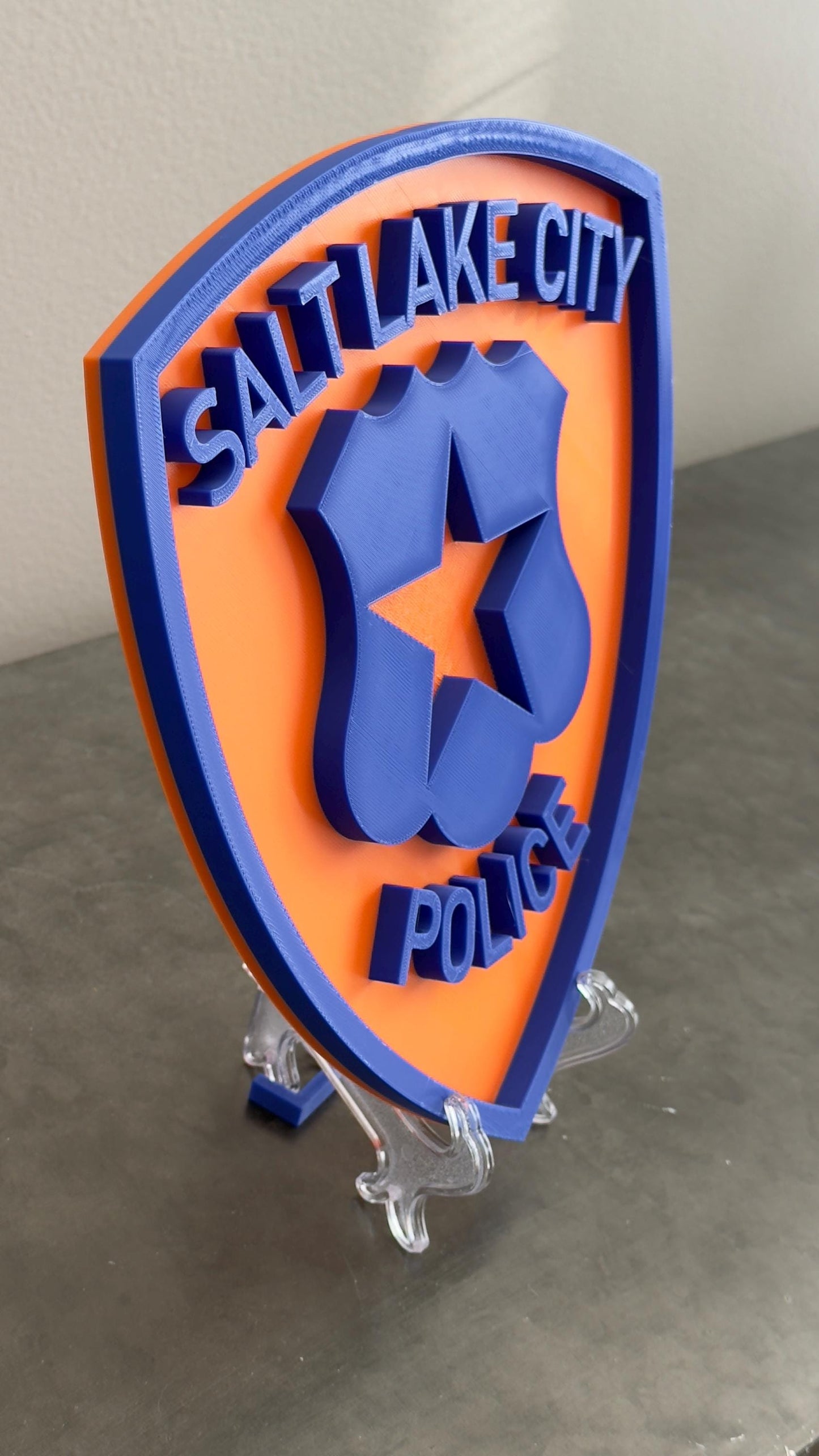 Salt Lake City Police Plaque: First Responder Wall Art Utah