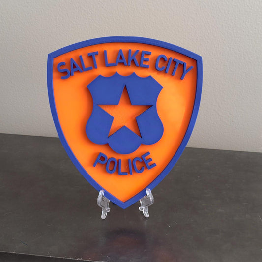 Salt Lake City Police Plaque: First Responder Wall Art Utah