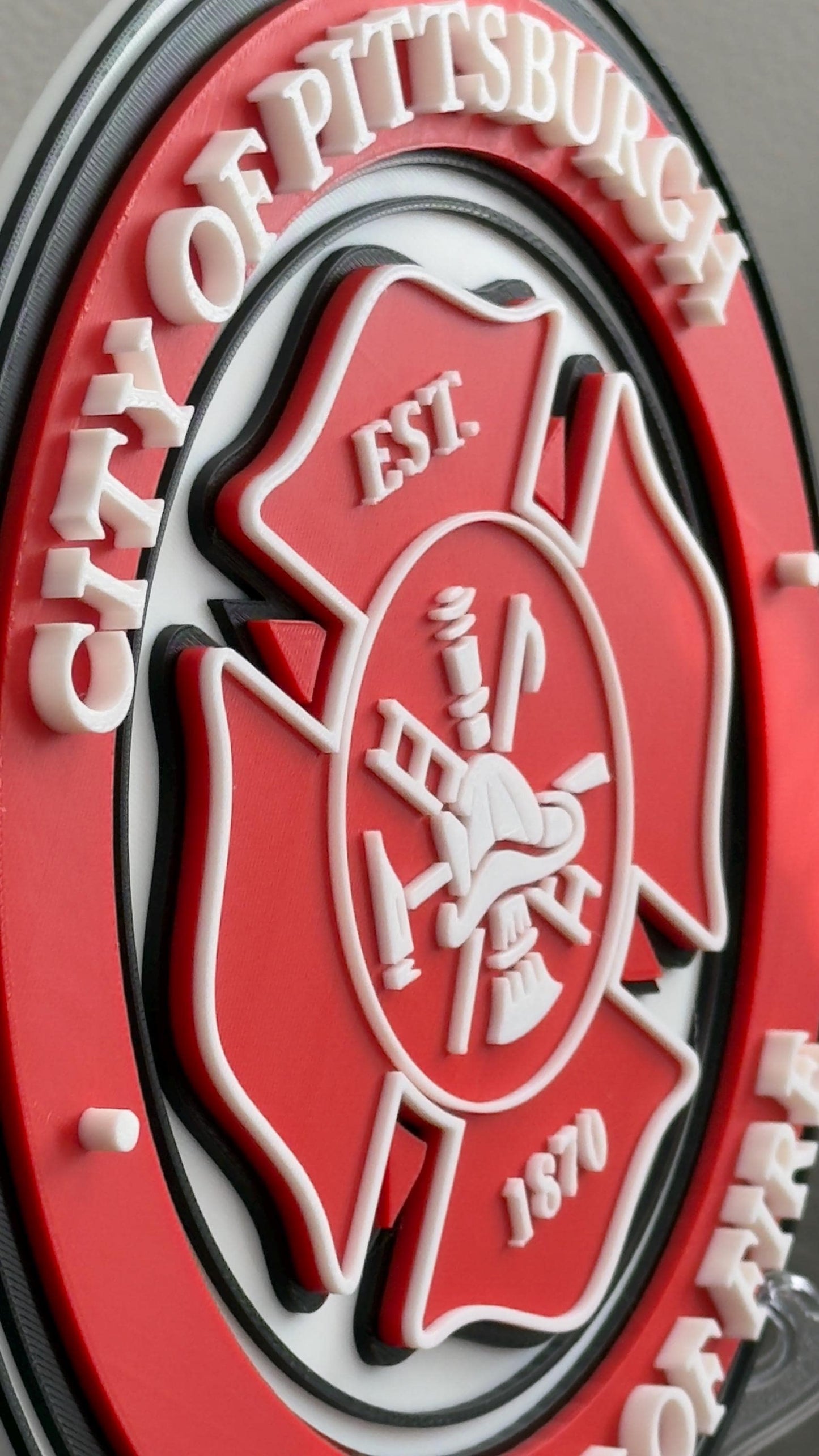 Pittsburgh Fire Department 3D Embossed Plaque: First Responder Wall Art Pennsylvania