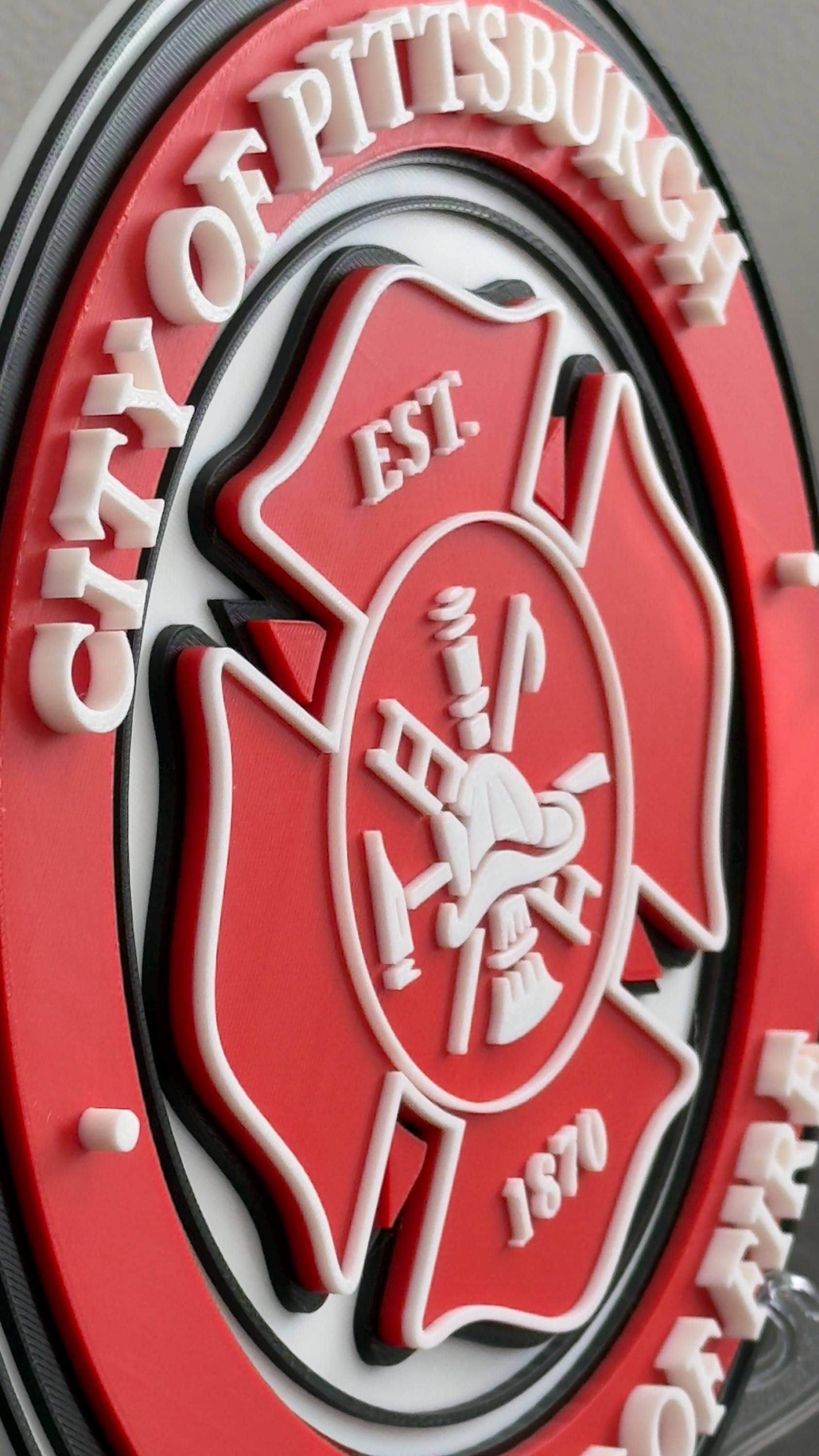 Pittsburgh Fire Department 3D Embossed Plaque: First Responder Wall Art Pennsylvania