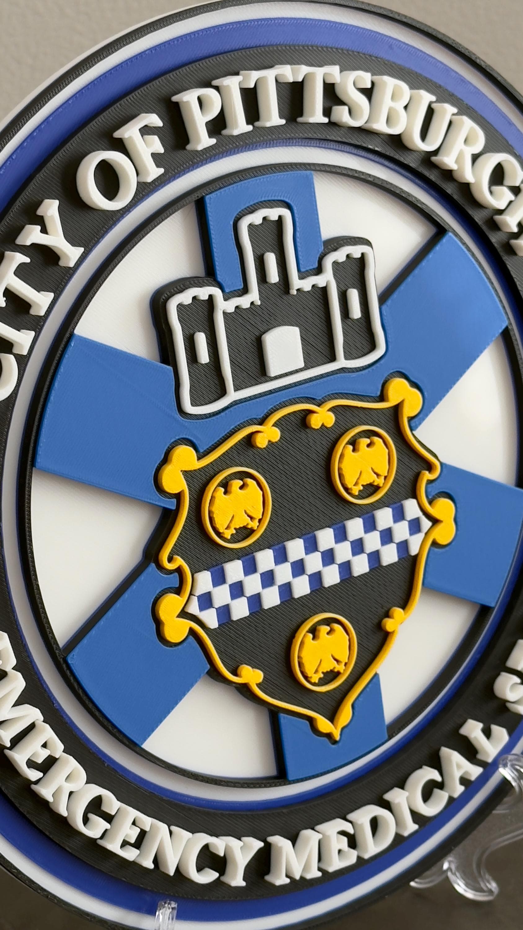 First Responder Plaque: Pittsburgh EMS 3D Embossed - Wall or Shelf Pennsylvania