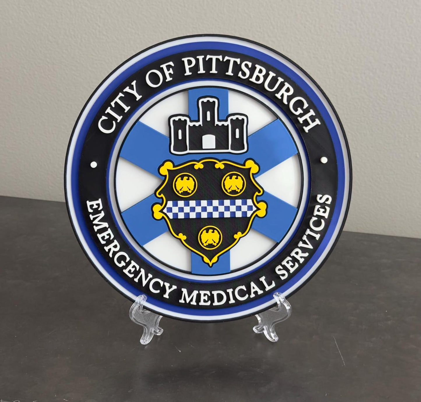 First Responder Plaque: Pittsburgh EMS 3D Embossed - Wall or Shelf Pennsylvania