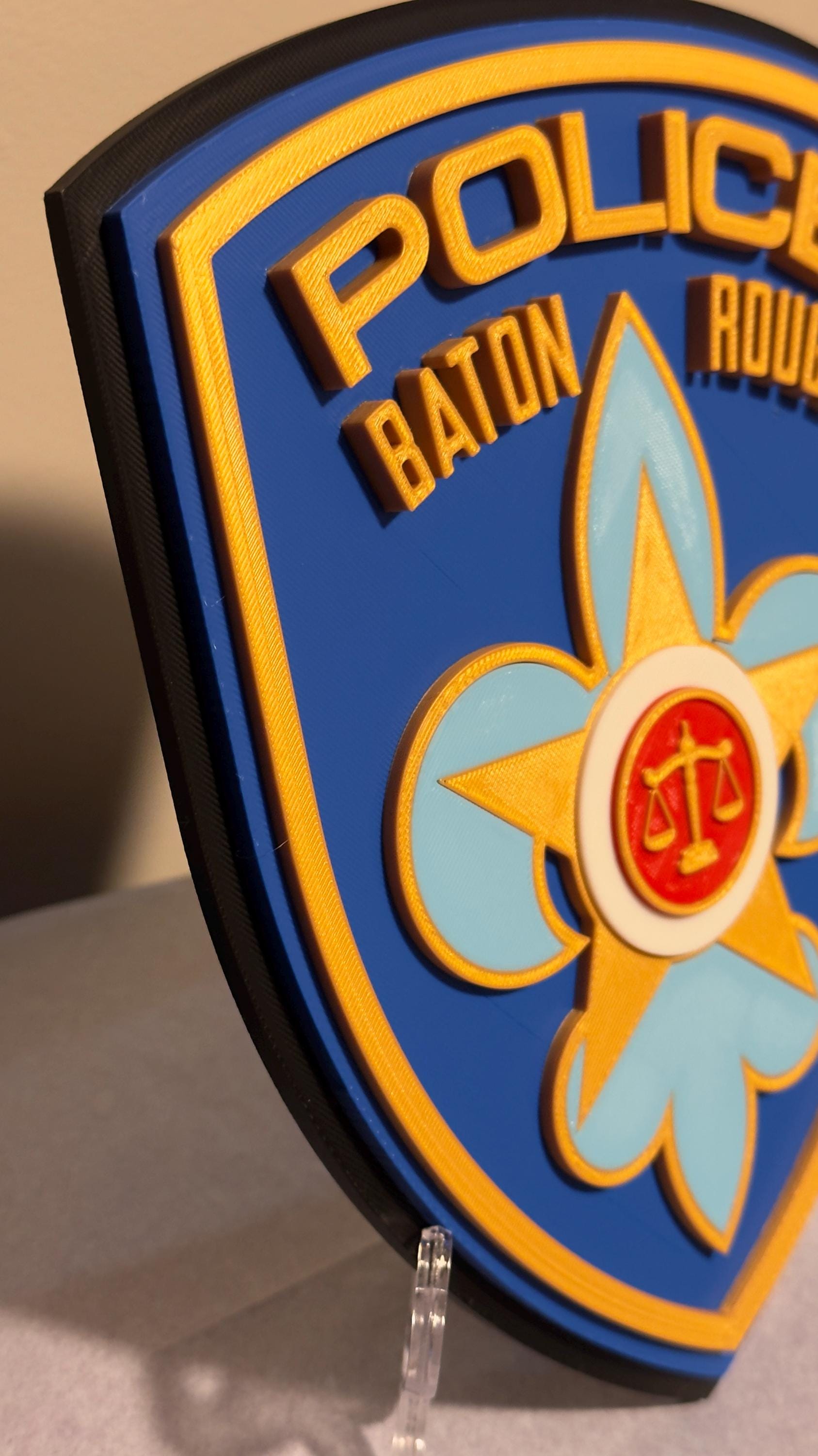 Baton Rouge Police 3D Embossed Plaque - First Responder Wall Art Louisiana