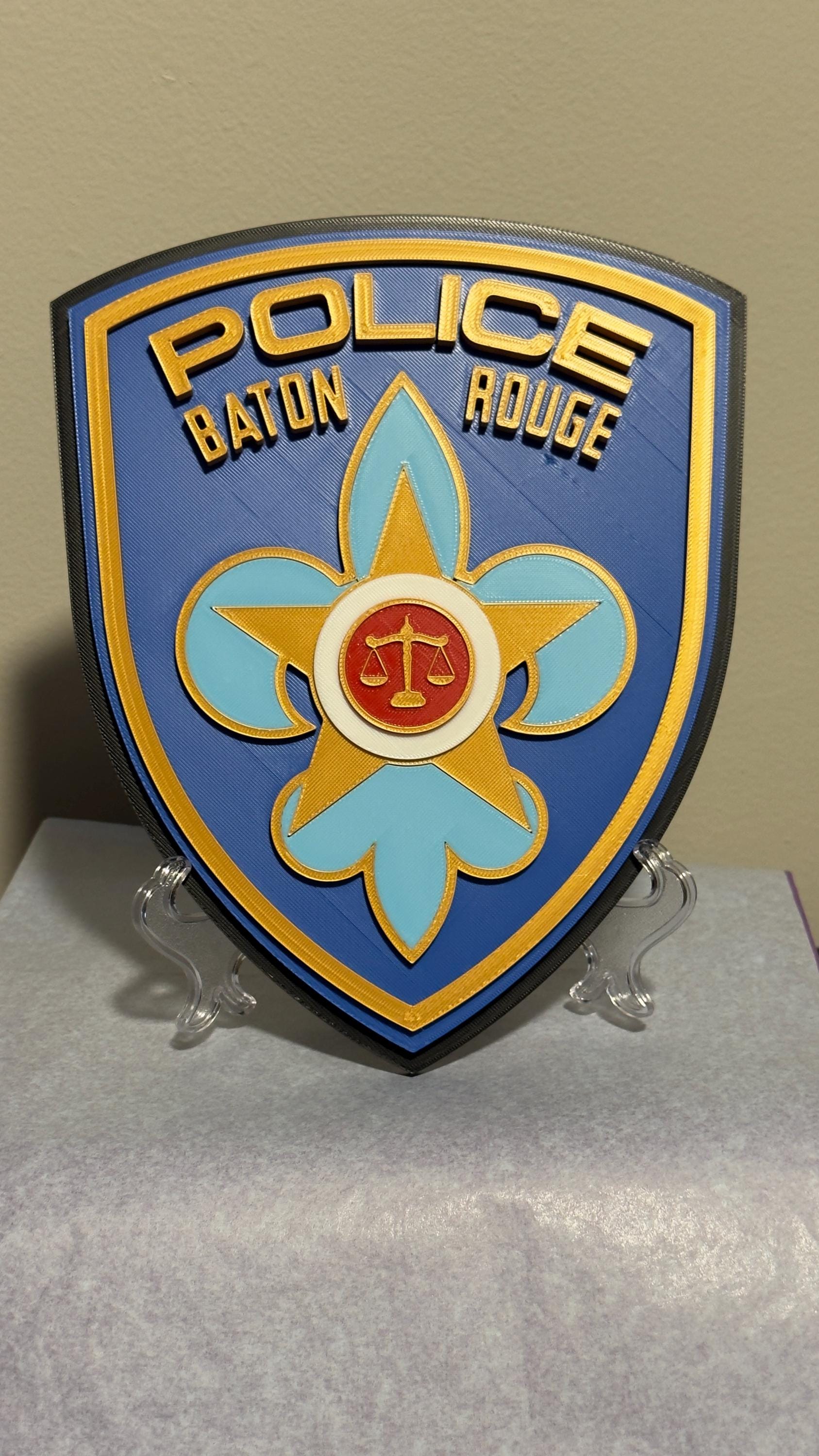 Baton Rouge Police 3D Embossed Plaque - First Responder Wall Art Louisiana