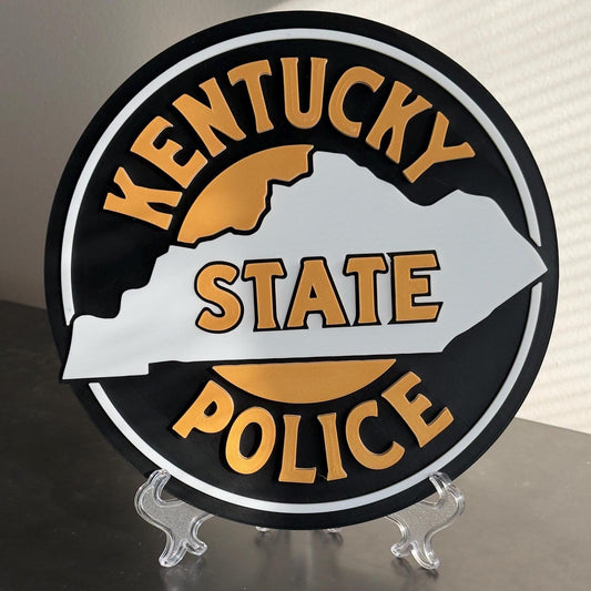 Kentucky State Police 3D Embossed Plaque: First Responder Wall Art