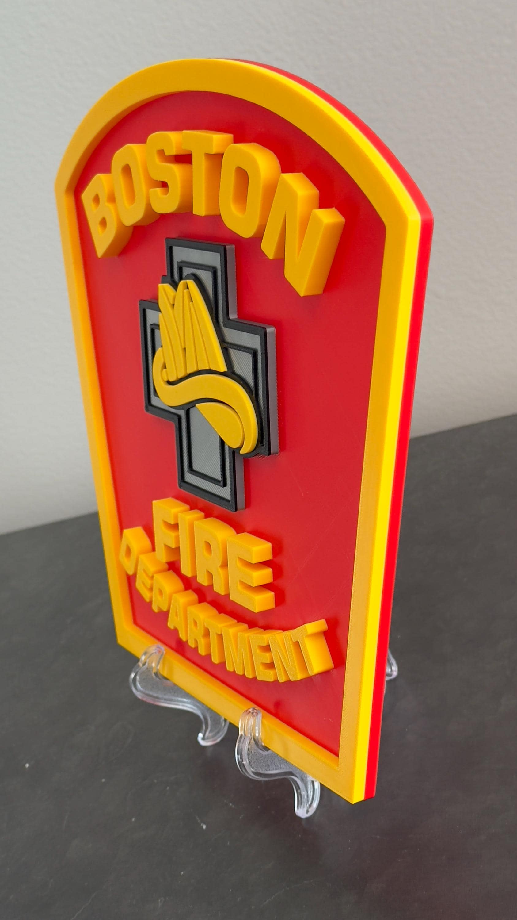 Boston Fire Department 3D Plaque, First Responder Wall Art MA Massachusetts