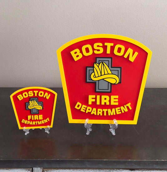 Boston Fire Department 3D Plaque, First Responder Wall Art MA Massachusetts