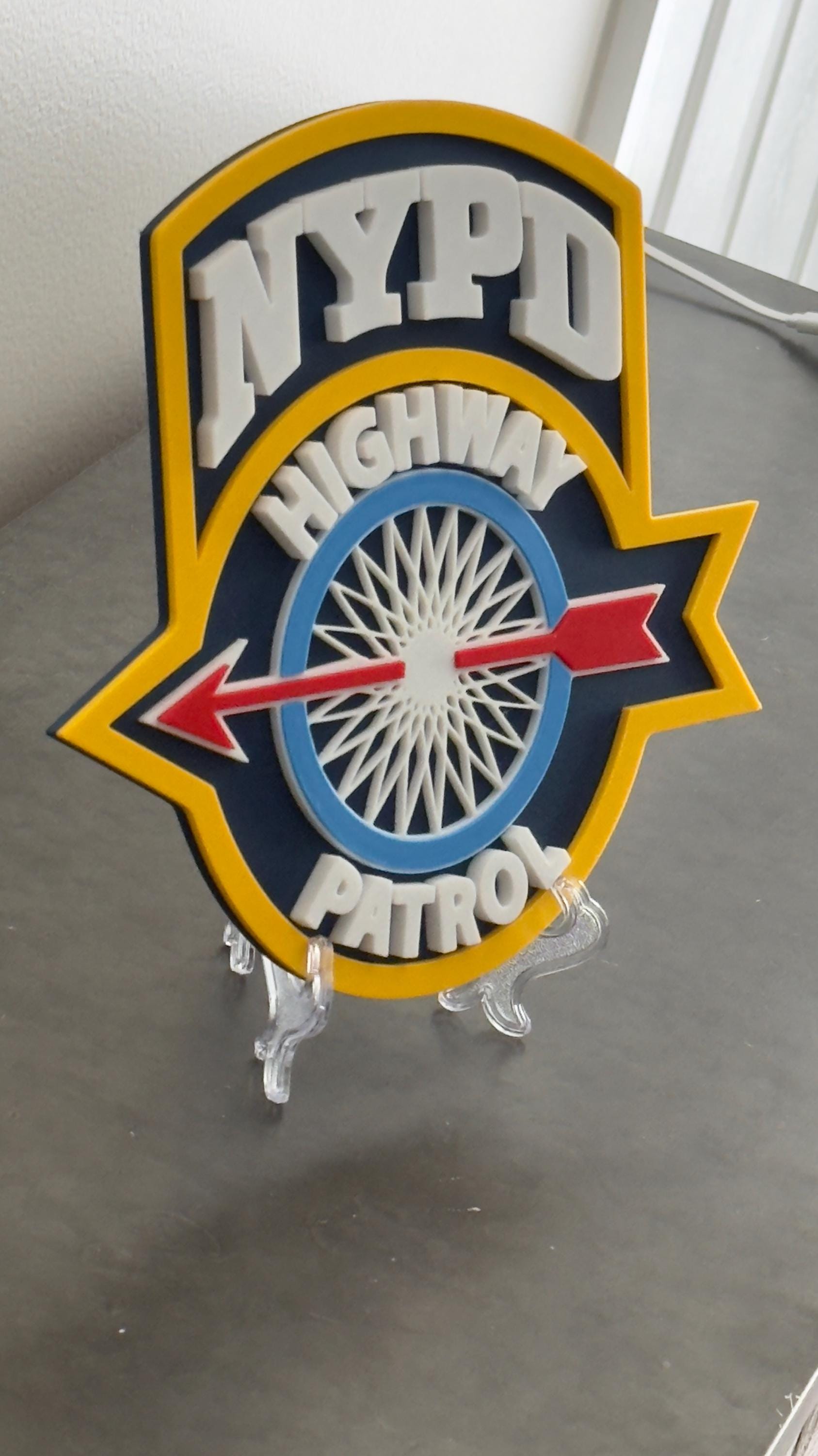 NYPD Highway Patrol 3D Embossed Plaque: NYC Police Wall Art