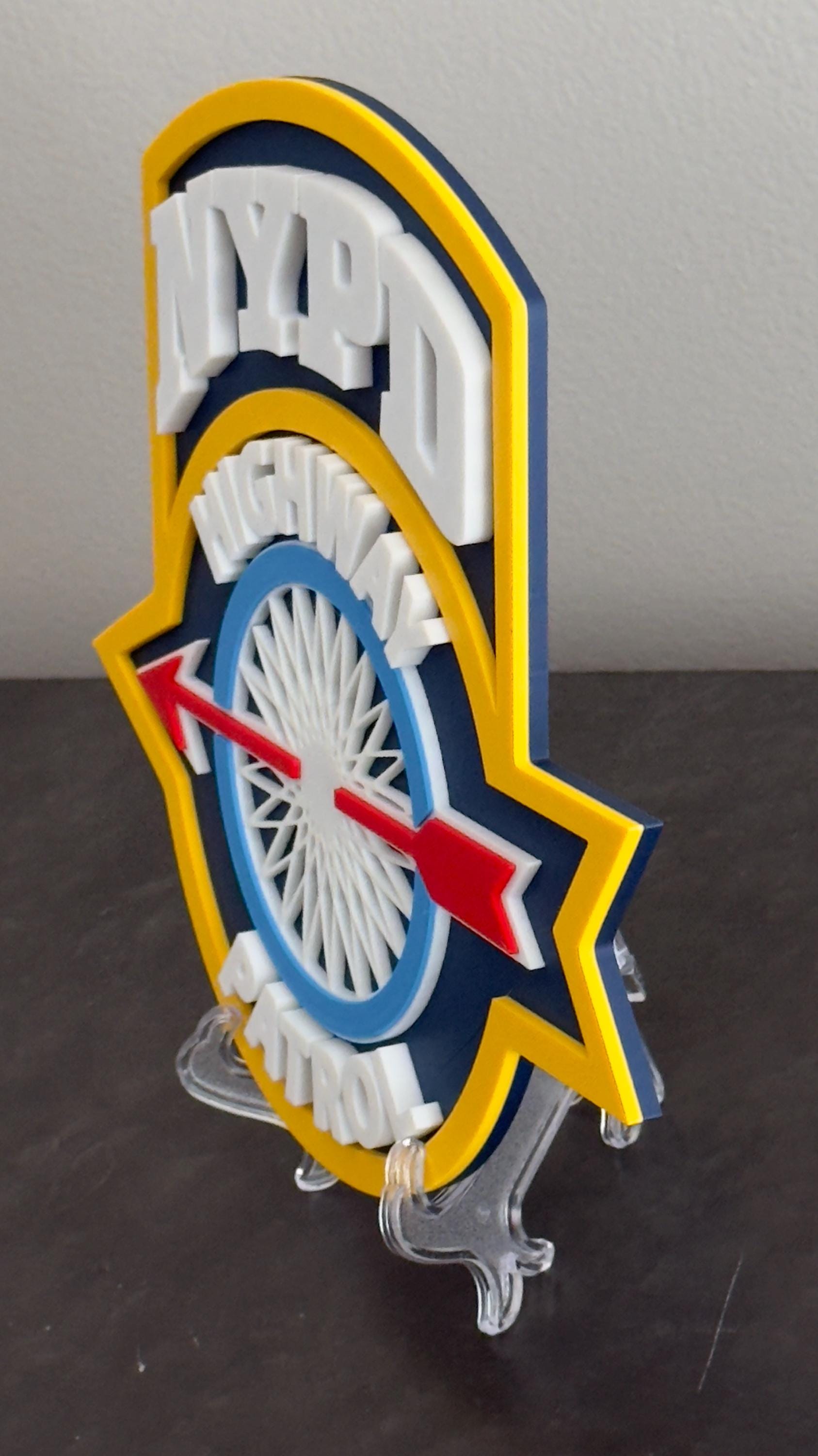 NYPD Highway Patrol 3D Embossed Plaque: NYC Police Wall Art