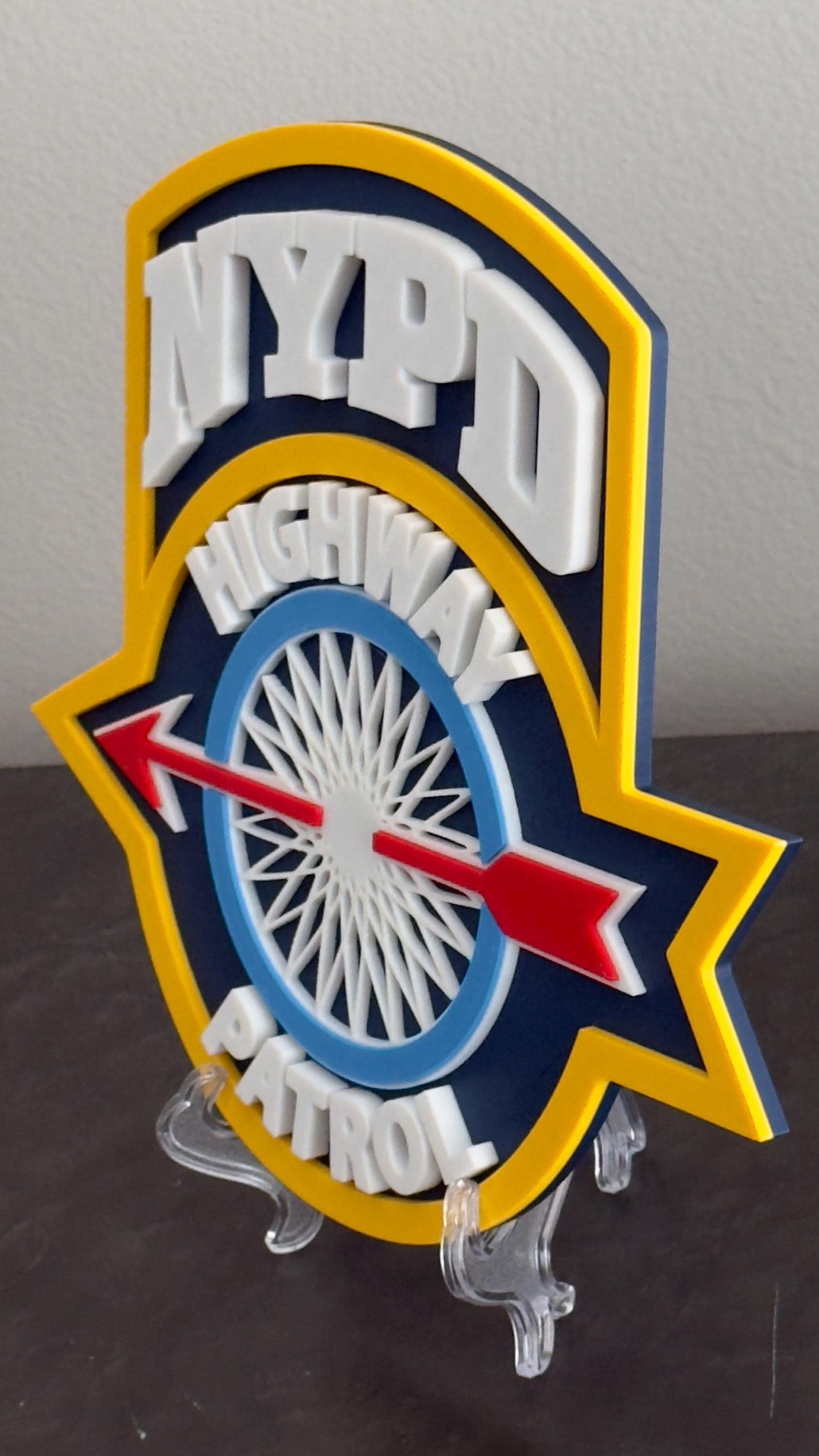 NYPD Highway Patrol 3D Embossed Plaque: NYC Police Wall Art