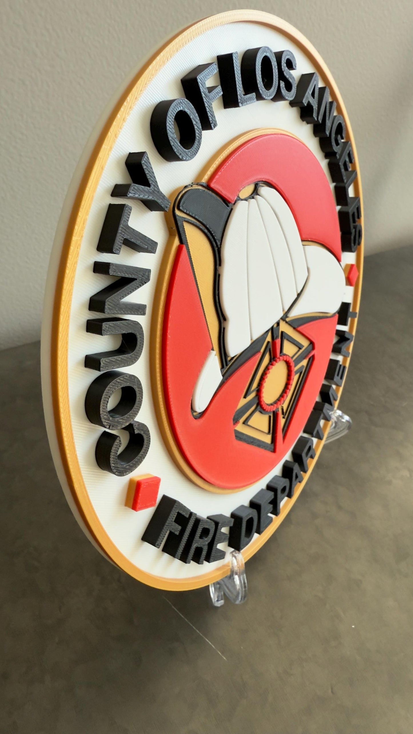 LA County Fire Department 3D Embossed Plaque: First Responder Wall Art California