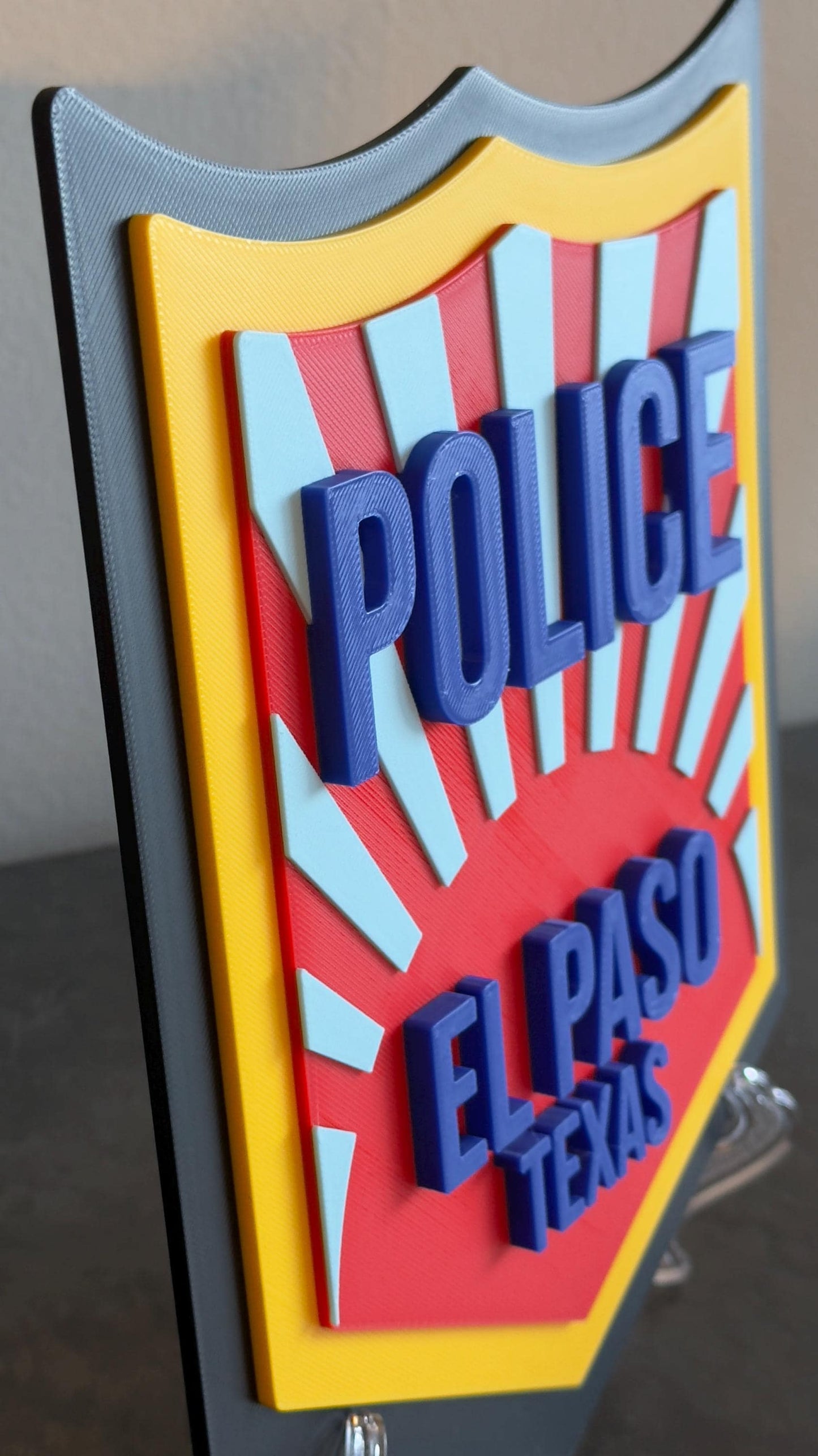 El Paso Police Department 3D Embossed Plaque - First Responder Wall Art Police Gift Texas