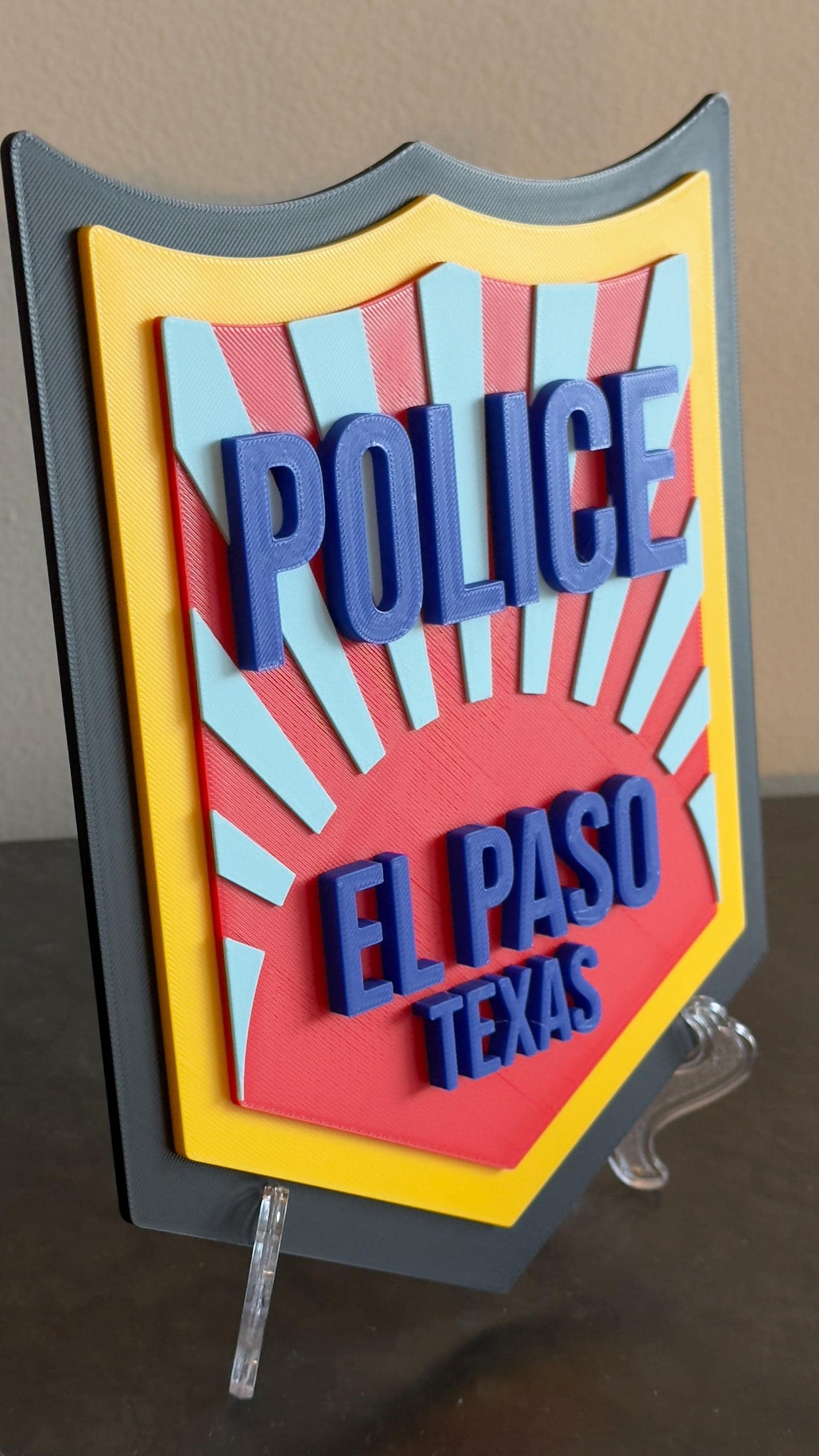 El Paso Police Department 3D Embossed Plaque - First Responder Wall Art Police Gift Texas
