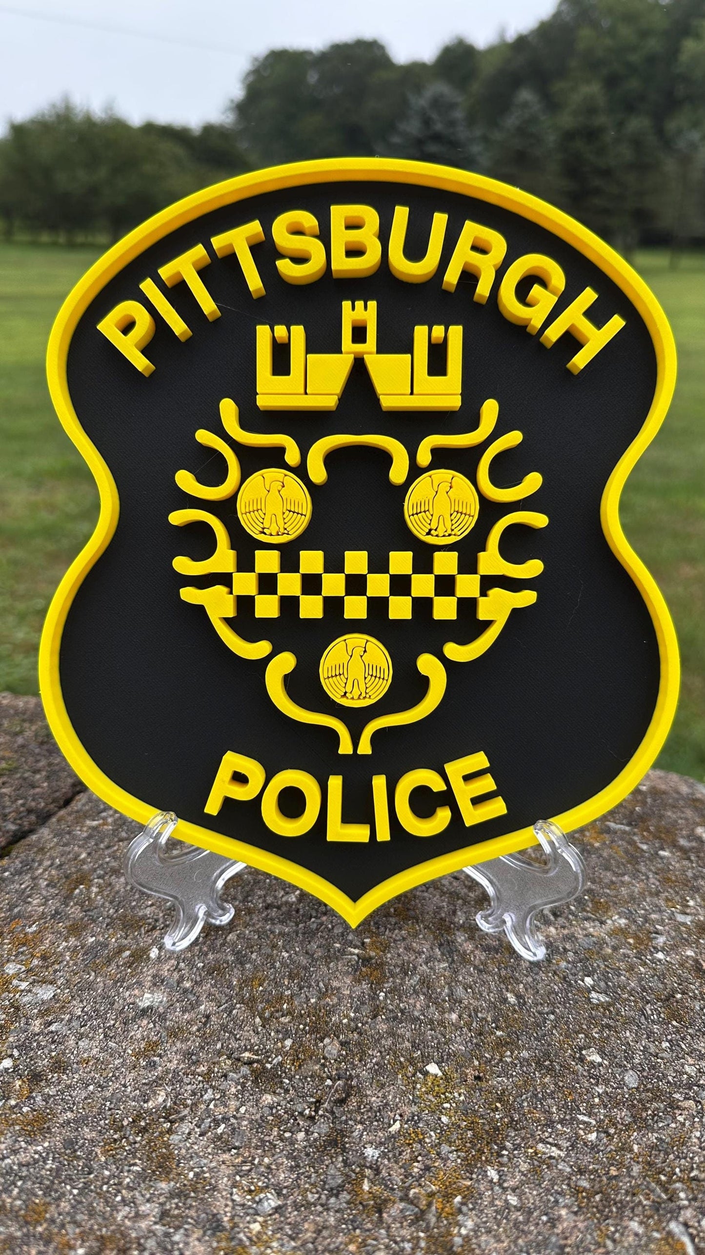 Pittsburgh Police Department Logo Plaque: 3D Embossed First Responder Wall Art Pennsylvania