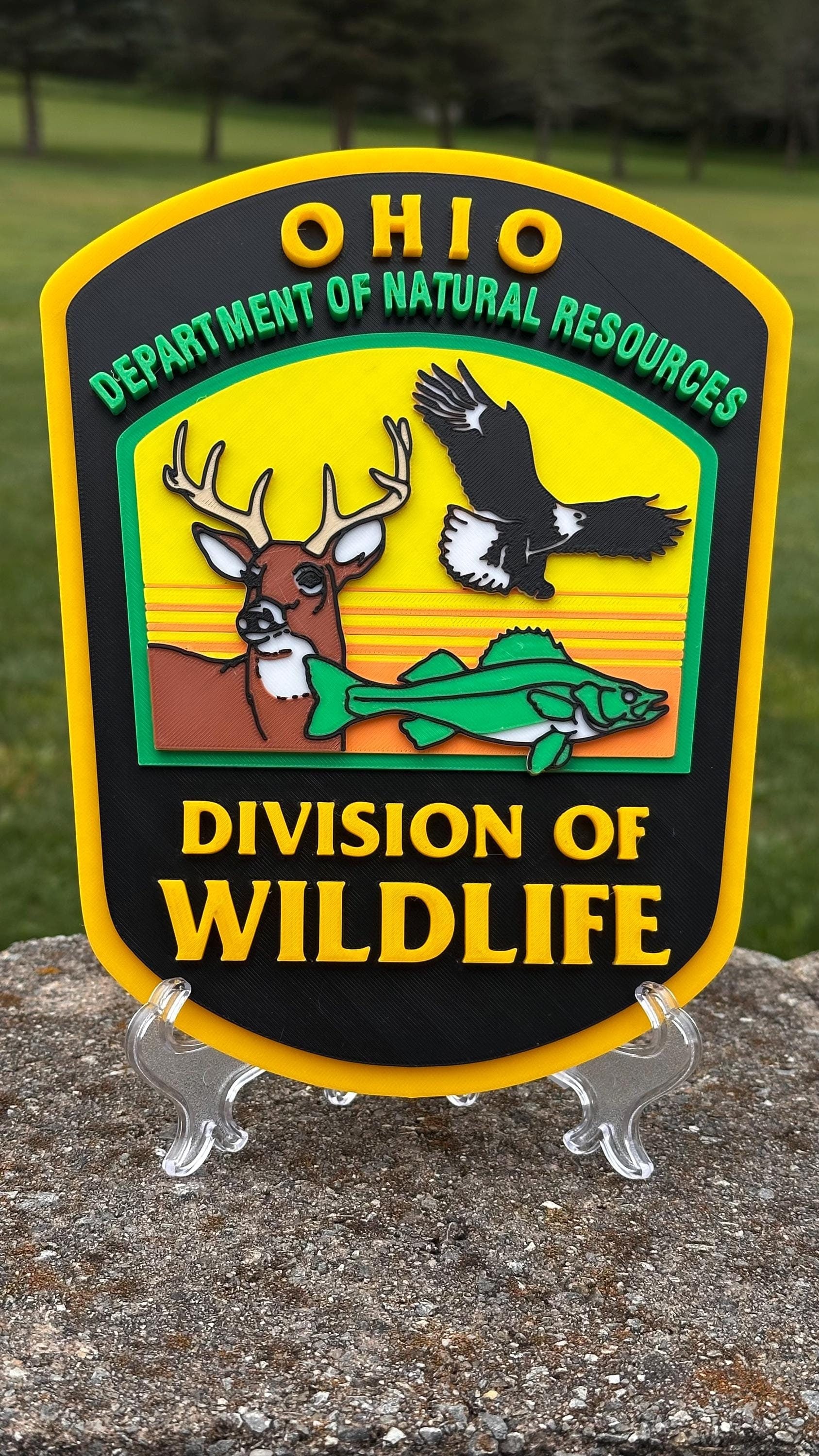 Ohio Wildlife Game Warden 3D Embossed Plaque - First Responder Wall Art