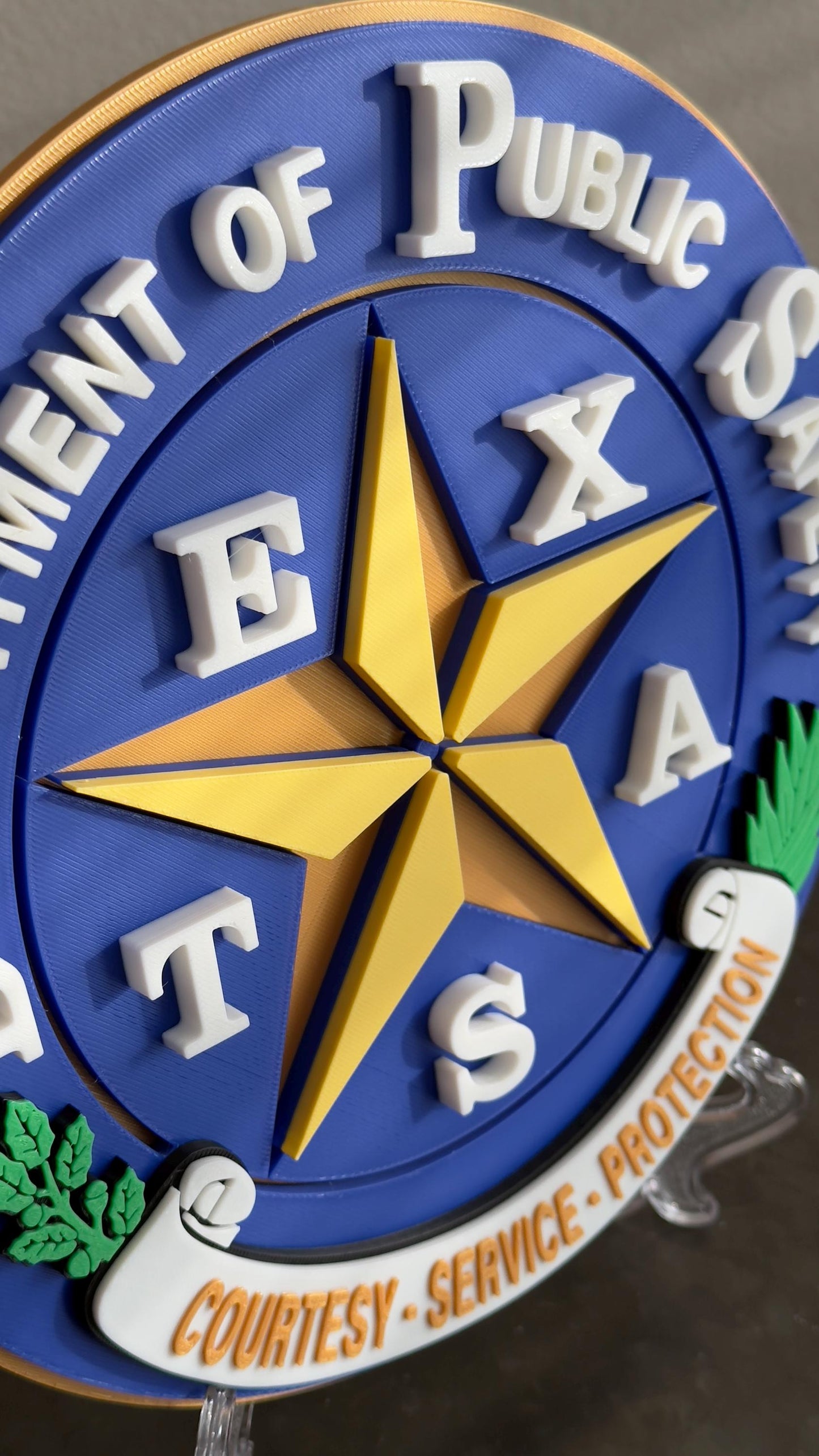 First Responder Wall Plaque - Texas DPS Police and Fire Emblem Texas