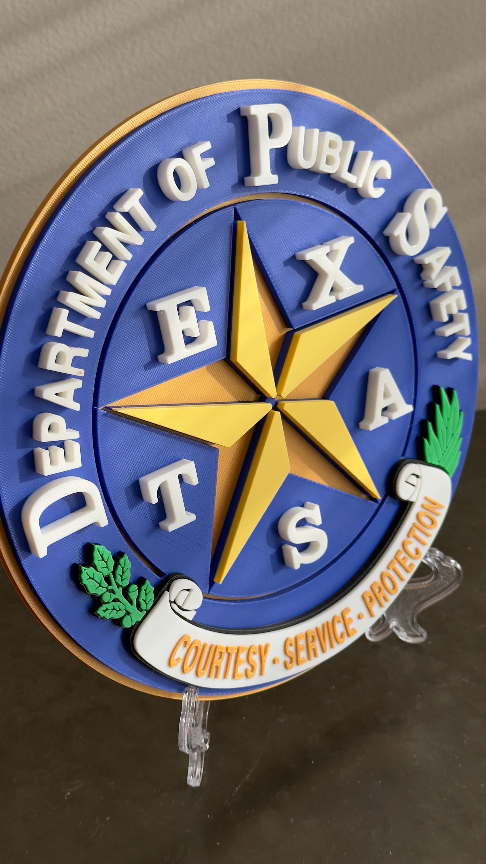 First Responder Wall Plaque - Texas DPS Police and Fire Emblem Texas