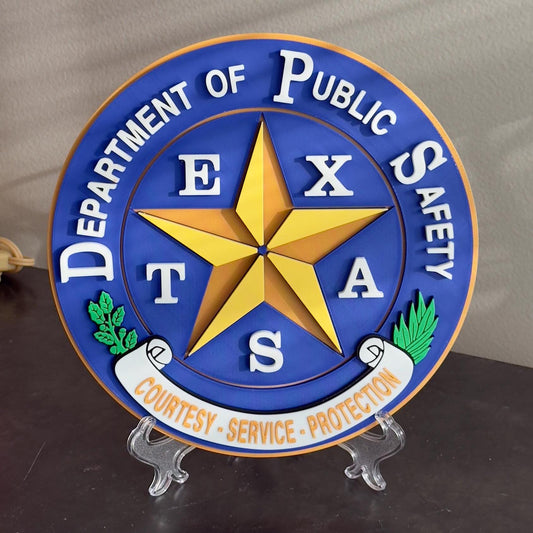 First Responder Wall Plaque - Texas DPS Police and Fire Emblem Texas