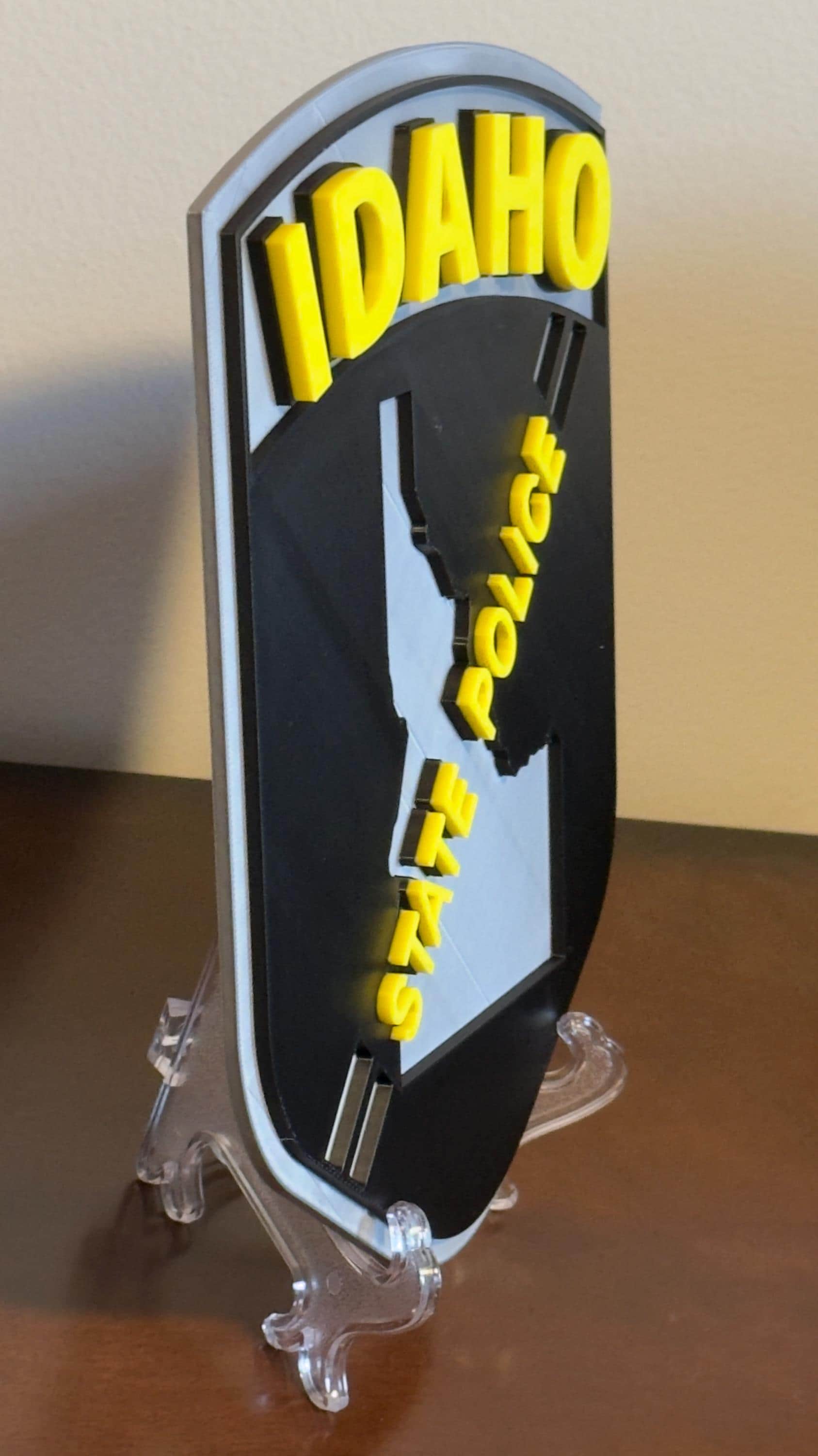 Idaho State Police 3D Embossed Plaque: First Responder Wall Decor