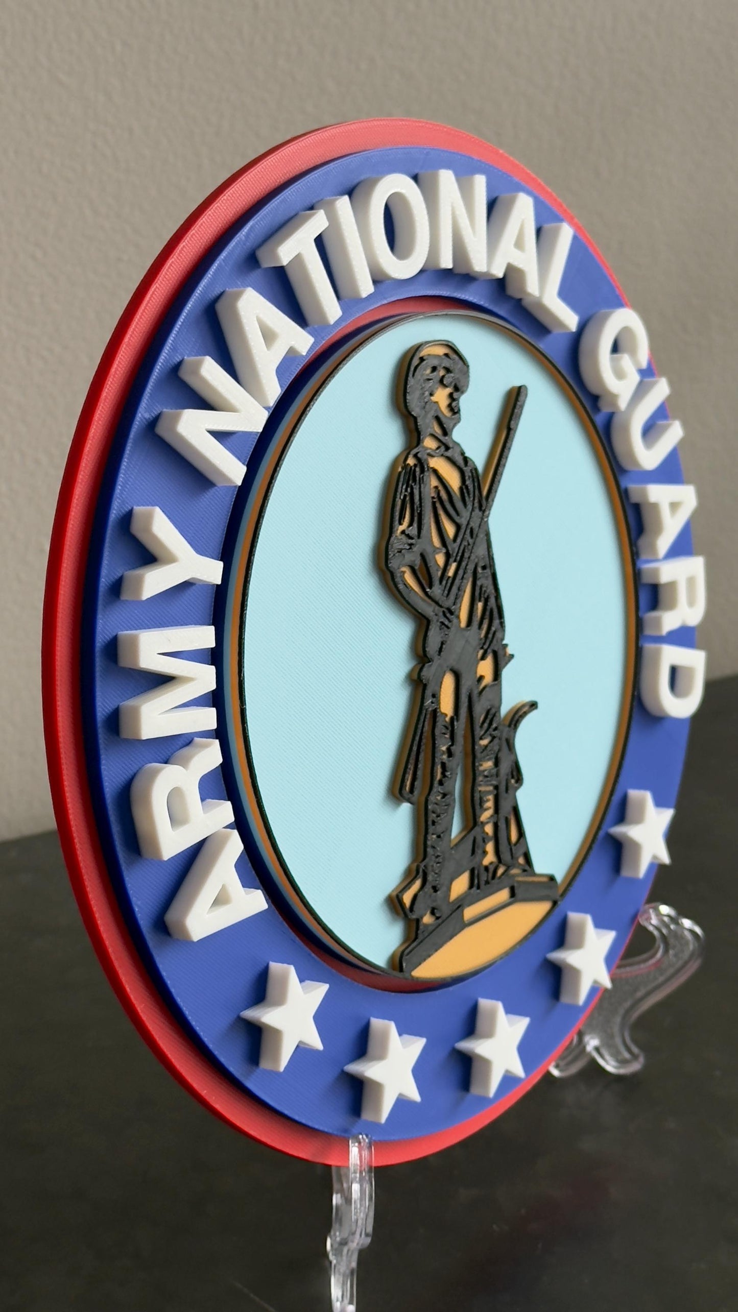 US Army National Guard 3D Plaque: First Responder Wall Art Display Plaque Government