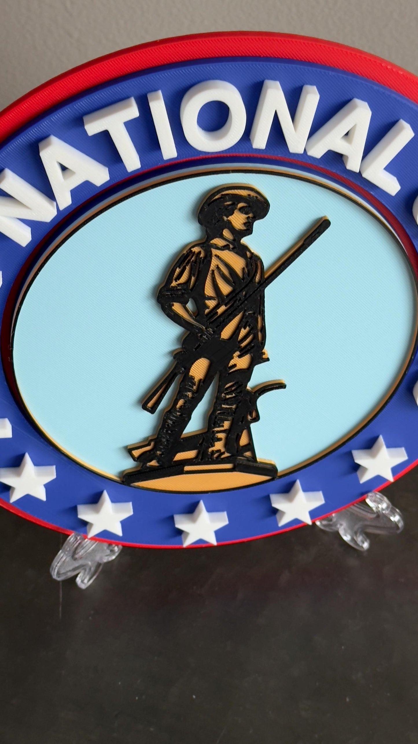 US Army National Guard 3D Plaque: First Responder Wall Art Display Plaque Government