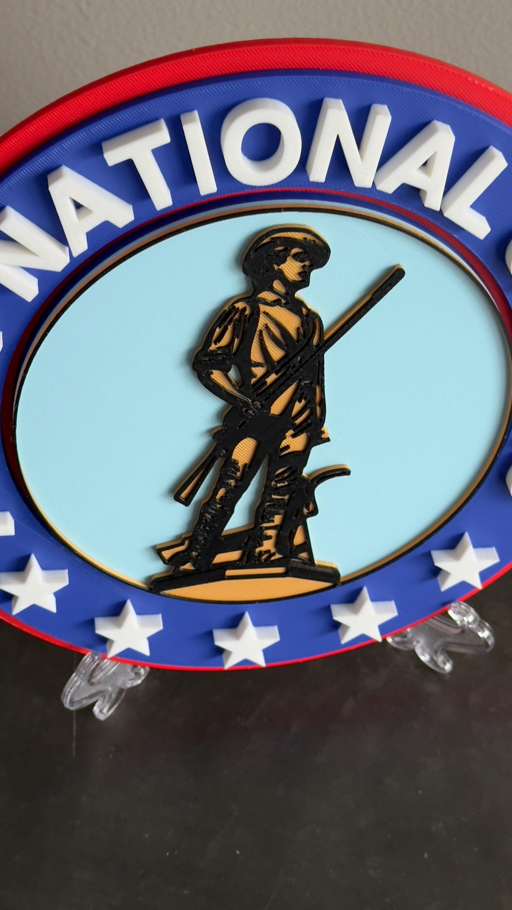 US Army National Guard 3D Plaque: First Responder Wall Art Display Plaque Government