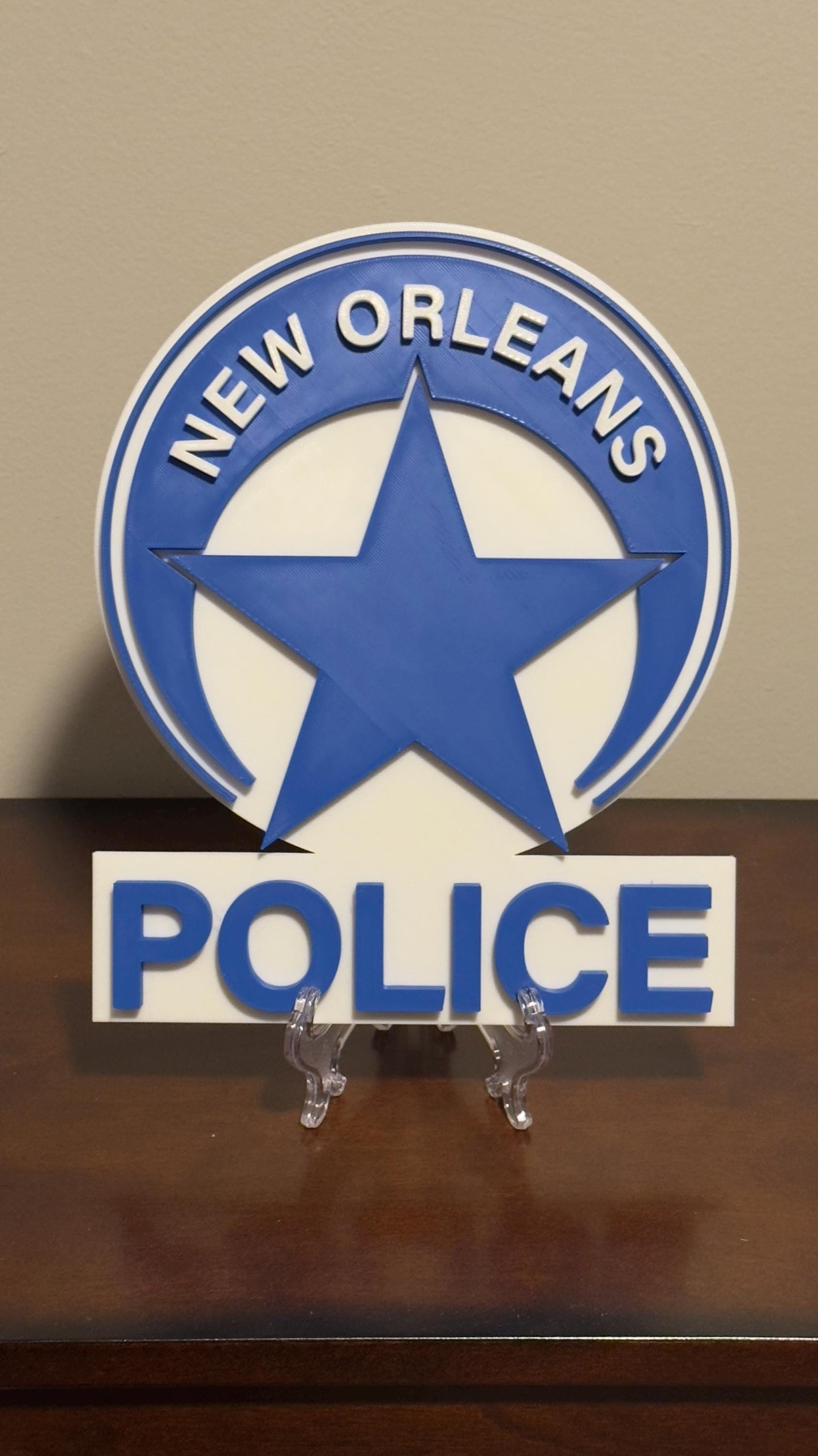 New Orleans Police 3D Embossed Plaque: First Responder Wall Art Louisiana