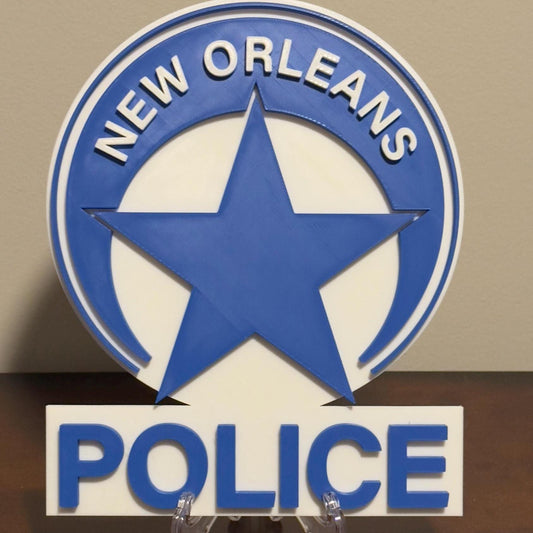 New Orleans Police 3D Embossed Plaque: First Responder Wall Art Louisiana