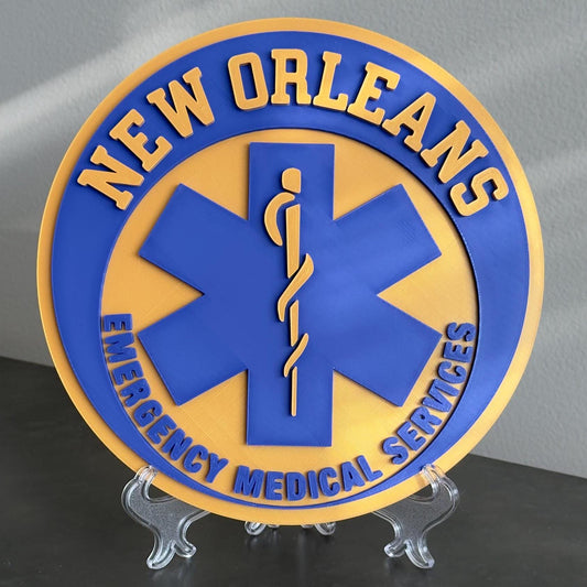 New Orleans EMS 3D Embossed Plaque: First Responder Wall Art Louisiana