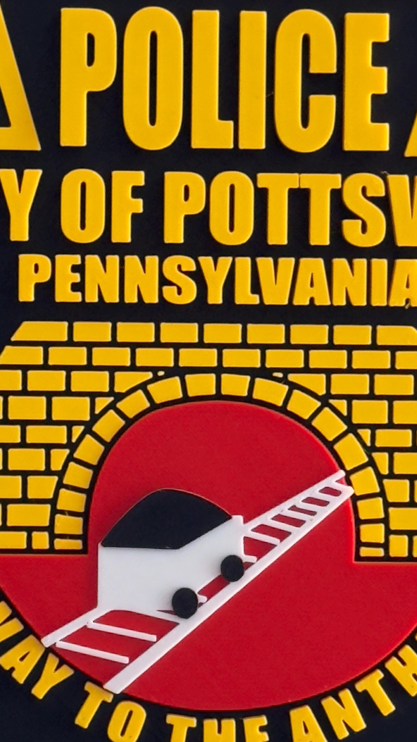 Pottsville Police Department Logo Plaque: 3D Embossed First Responder Wall Art Pennsylvania