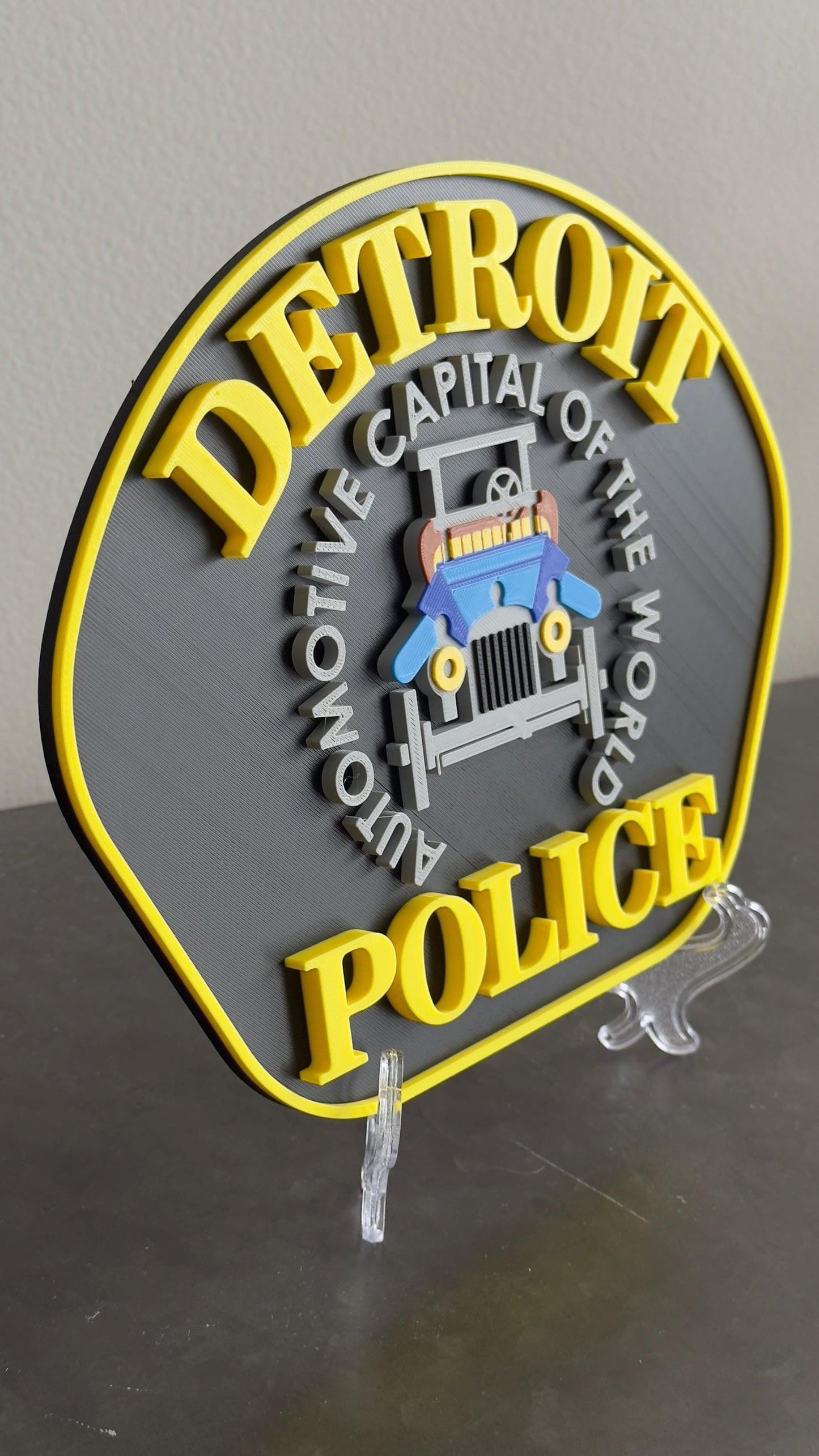Detroit Police Department 3D Embossed Plaque: First Responder Wall Art Michigan