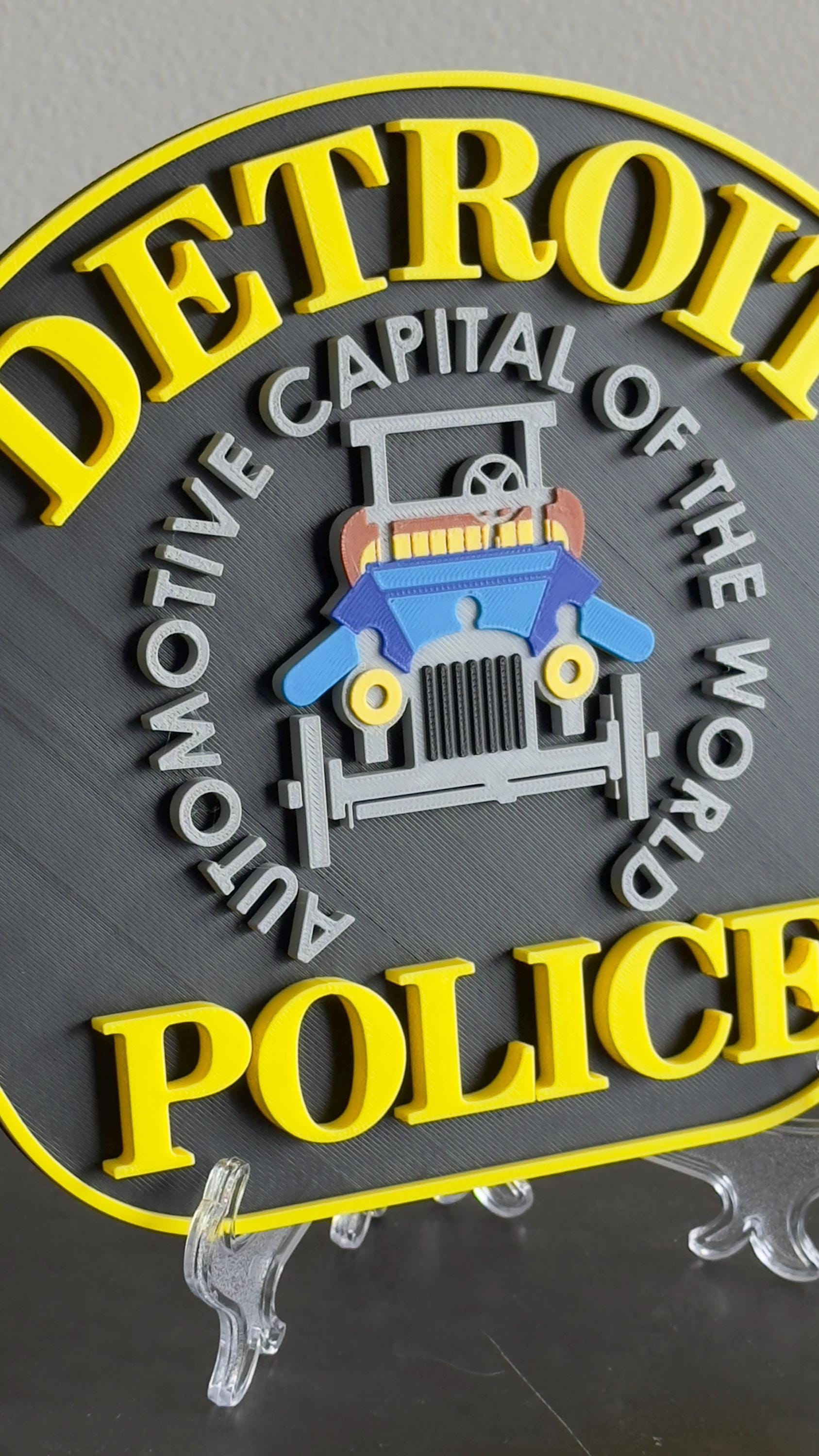 Detroit Police Department 3D Embossed Plaque: First Responder Wall Art Michigan