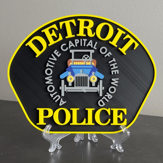 Detroit Police Department 3D Embossed Plaque: First Responder Wall Art Michigan