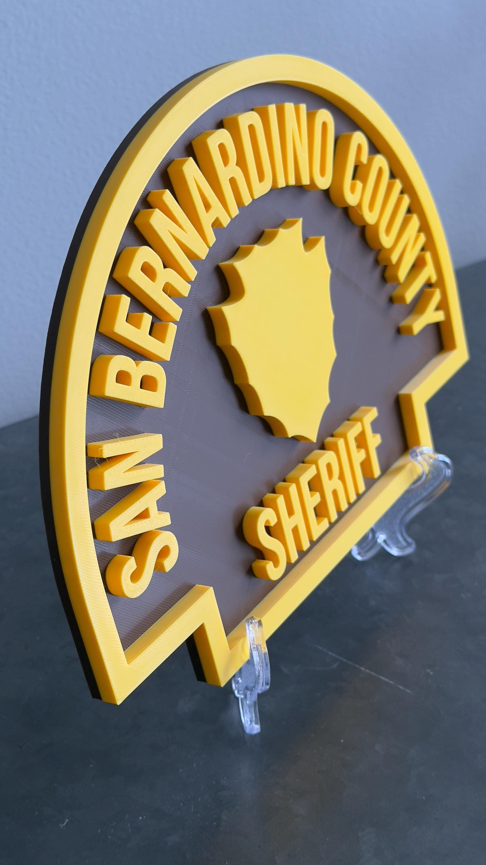 San Bernardino County Sheriff Plaque: 3D Embossed First Responder Wall Art California