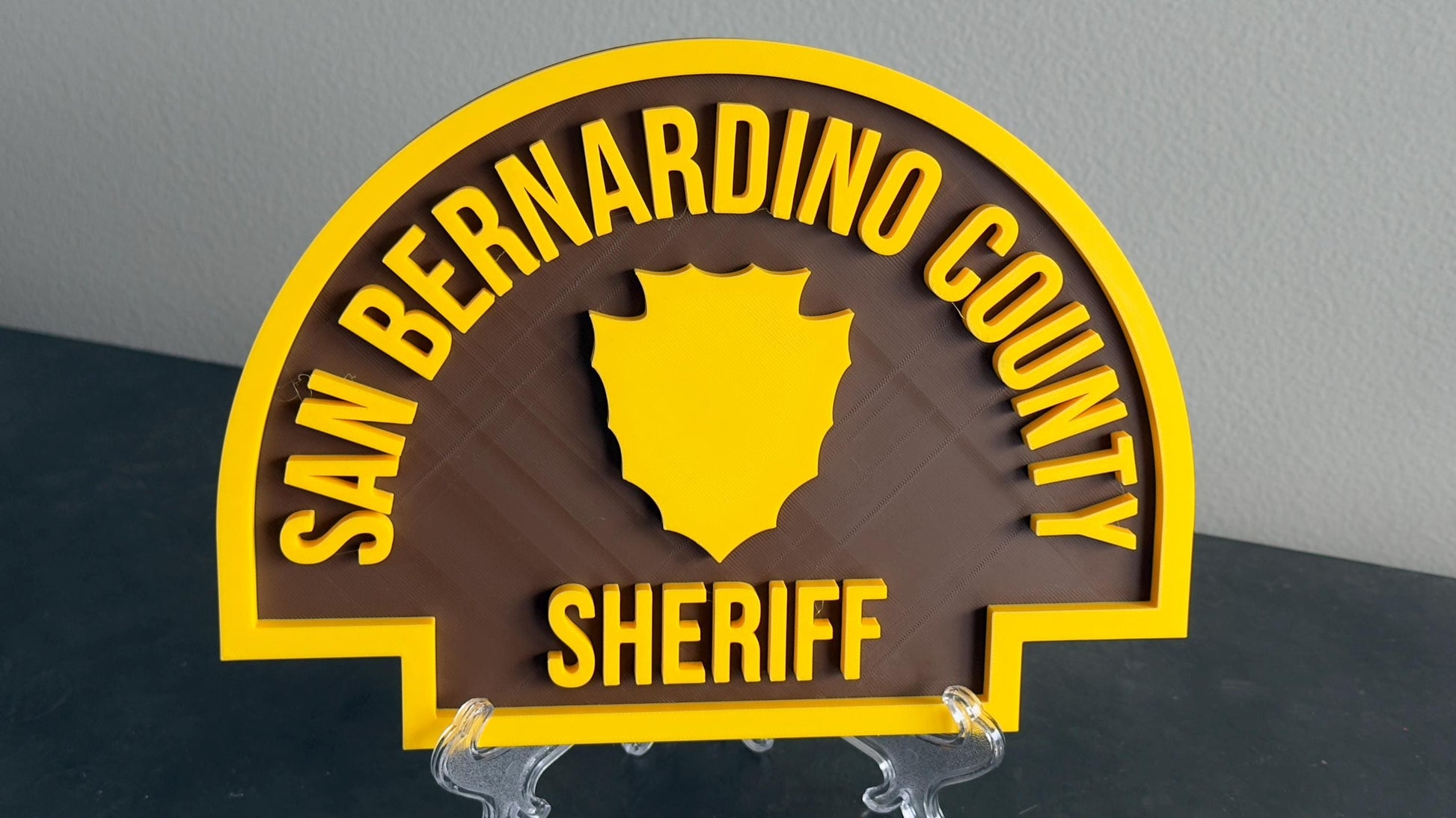 San Bernardino County Sheriff Plaque: 3D Embossed First Responder Wall Art California