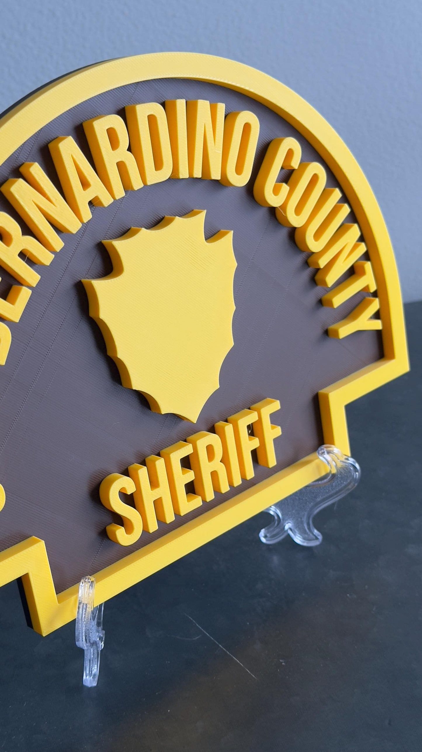 San Bernardino County Sheriff Plaque: 3D Embossed First Responder Wall Art California