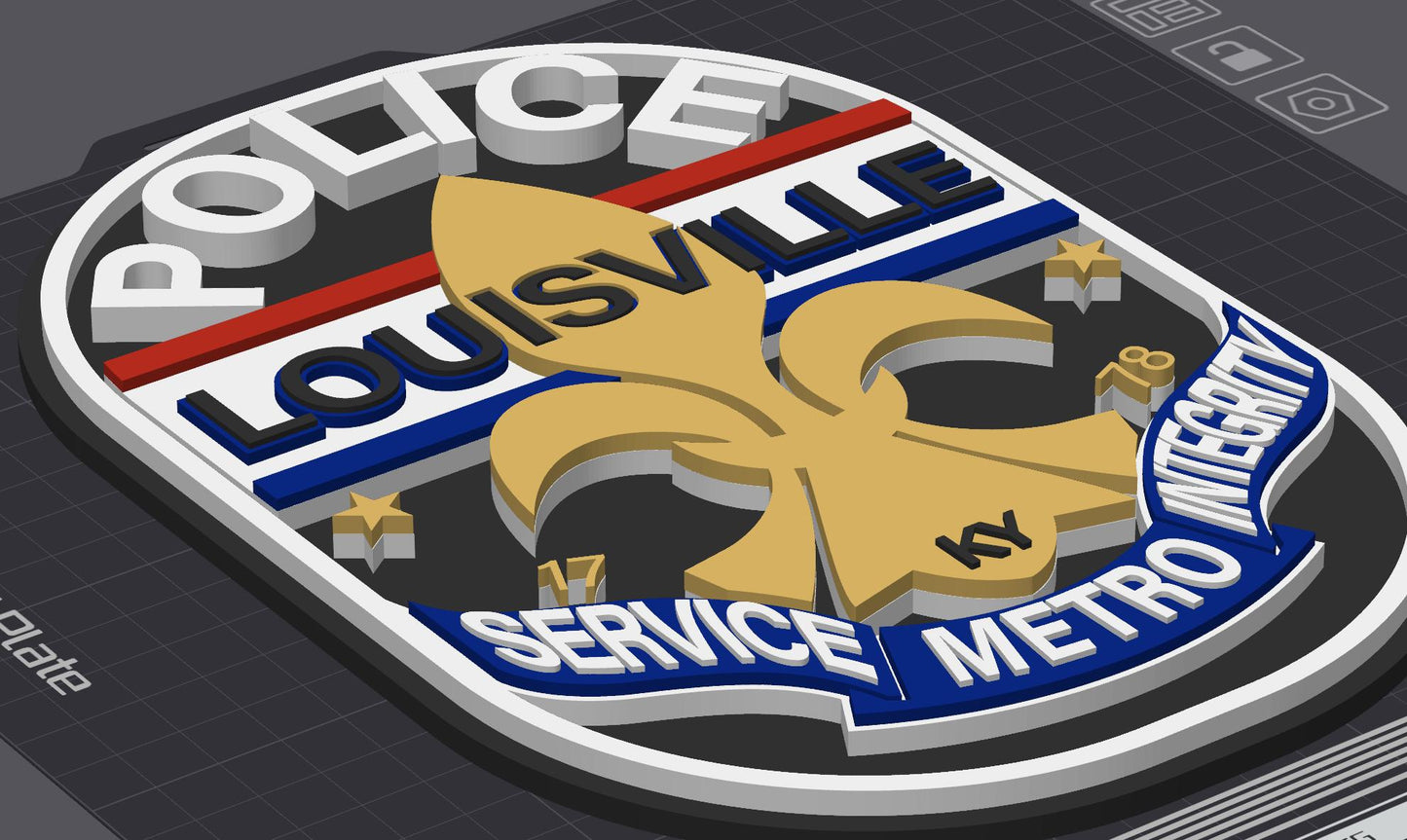 Louisville Police 3D Embossed Display Plaque: First Responder Wall Art Kentucky