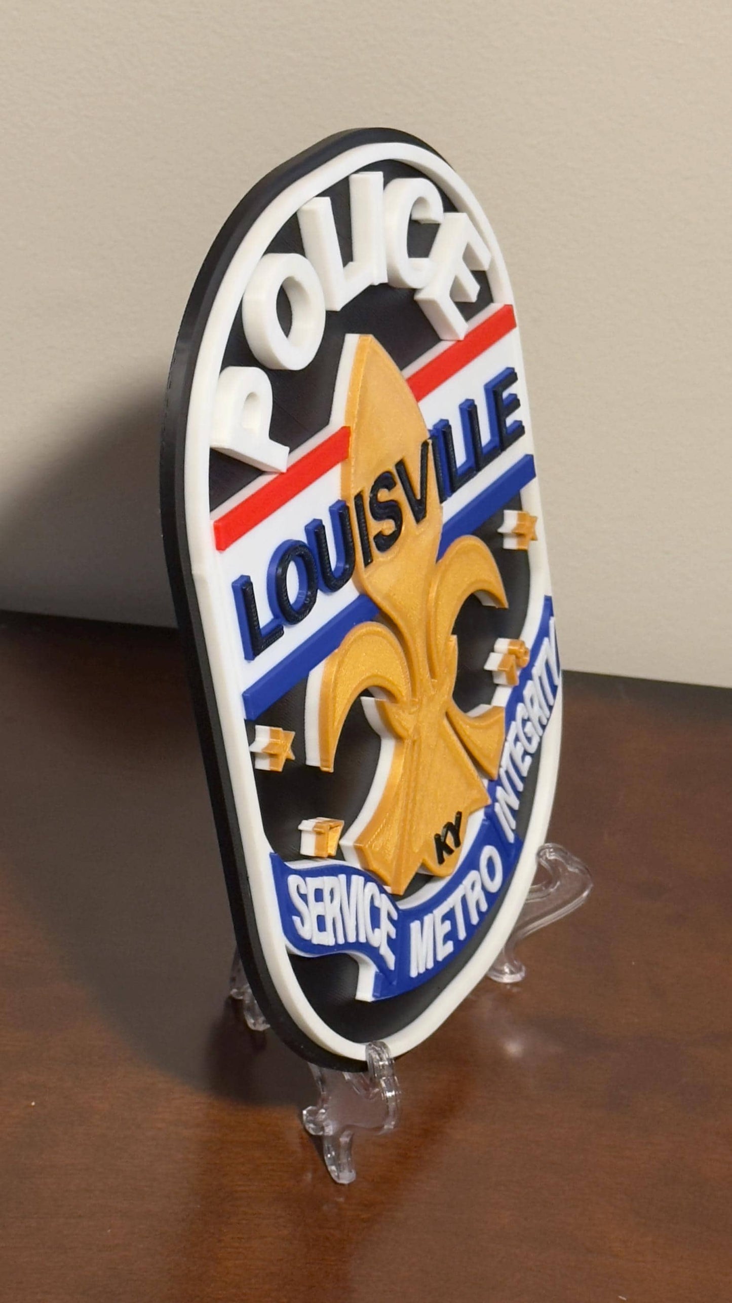Louisville Police 3D Embossed Display Plaque: First Responder Wall Art Kentucky