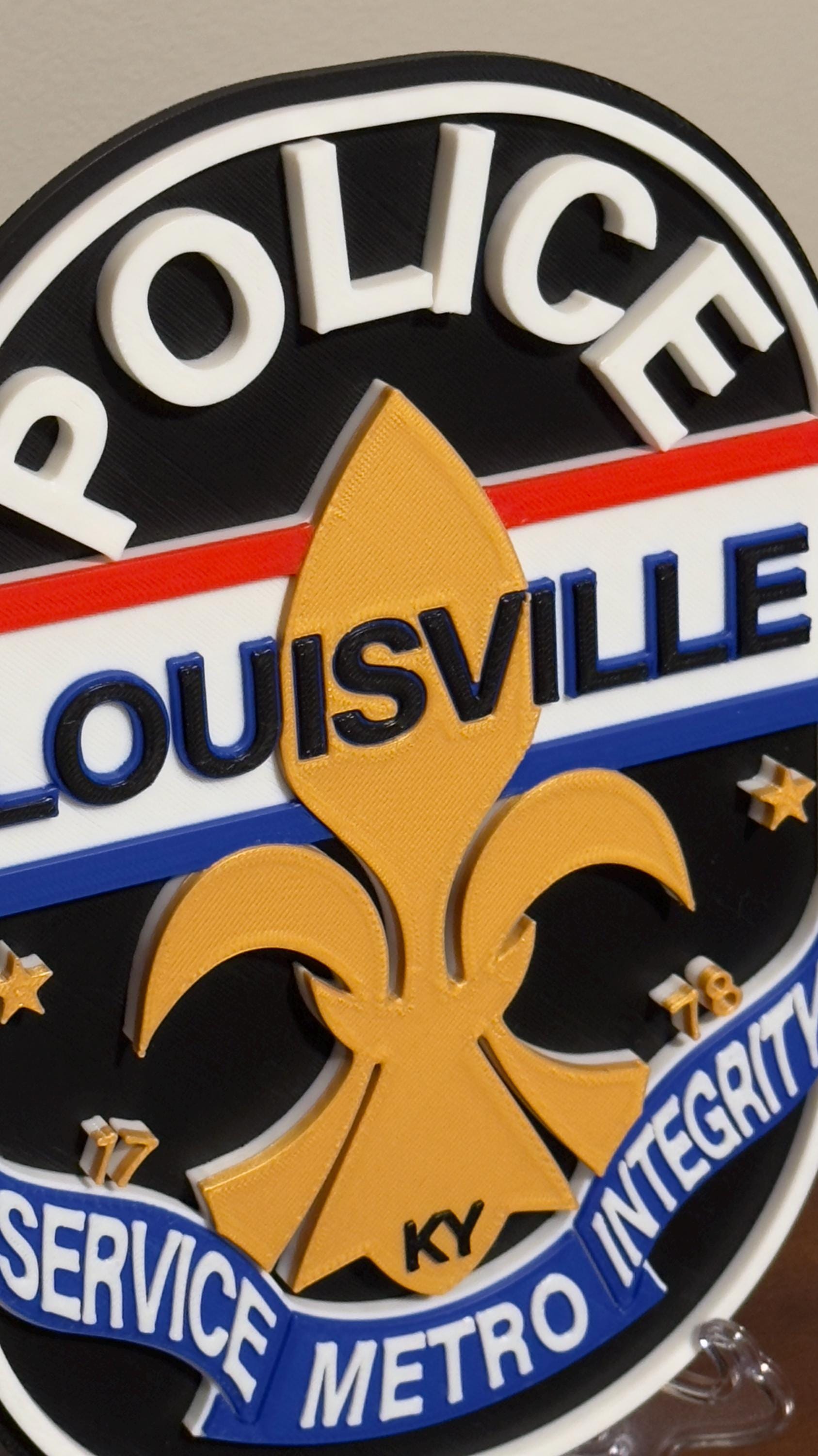 Louisville Police 3D Embossed Display Plaque: First Responder Wall Art Kentucky