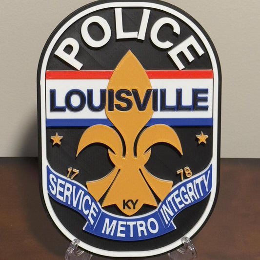 Louisville Police 3D Embossed Display Plaque: First Responder Wall Art Kentucky