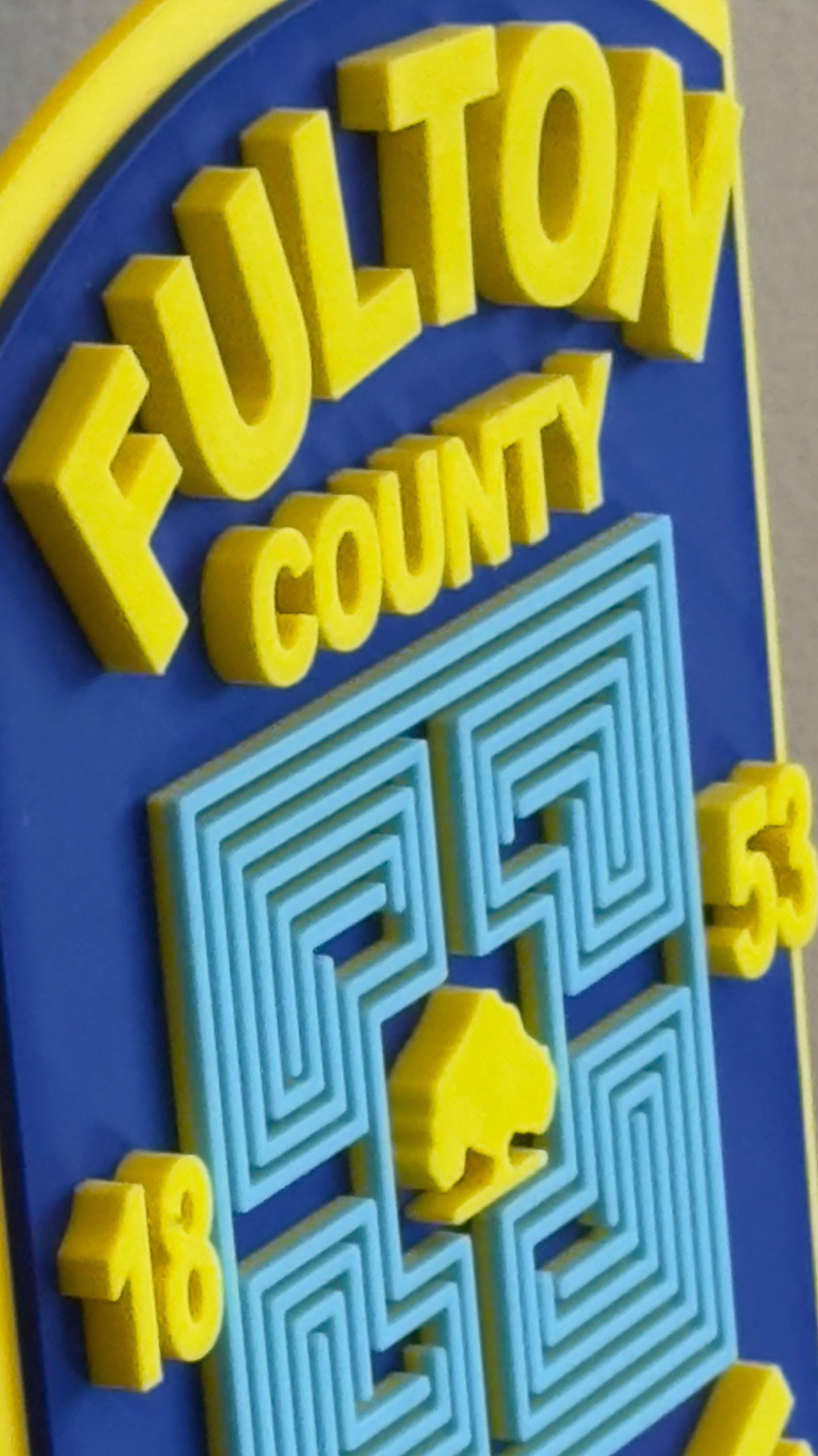 Fulton County Police Department 3D Embossed Plaque - First Responder Wall Art Georgia