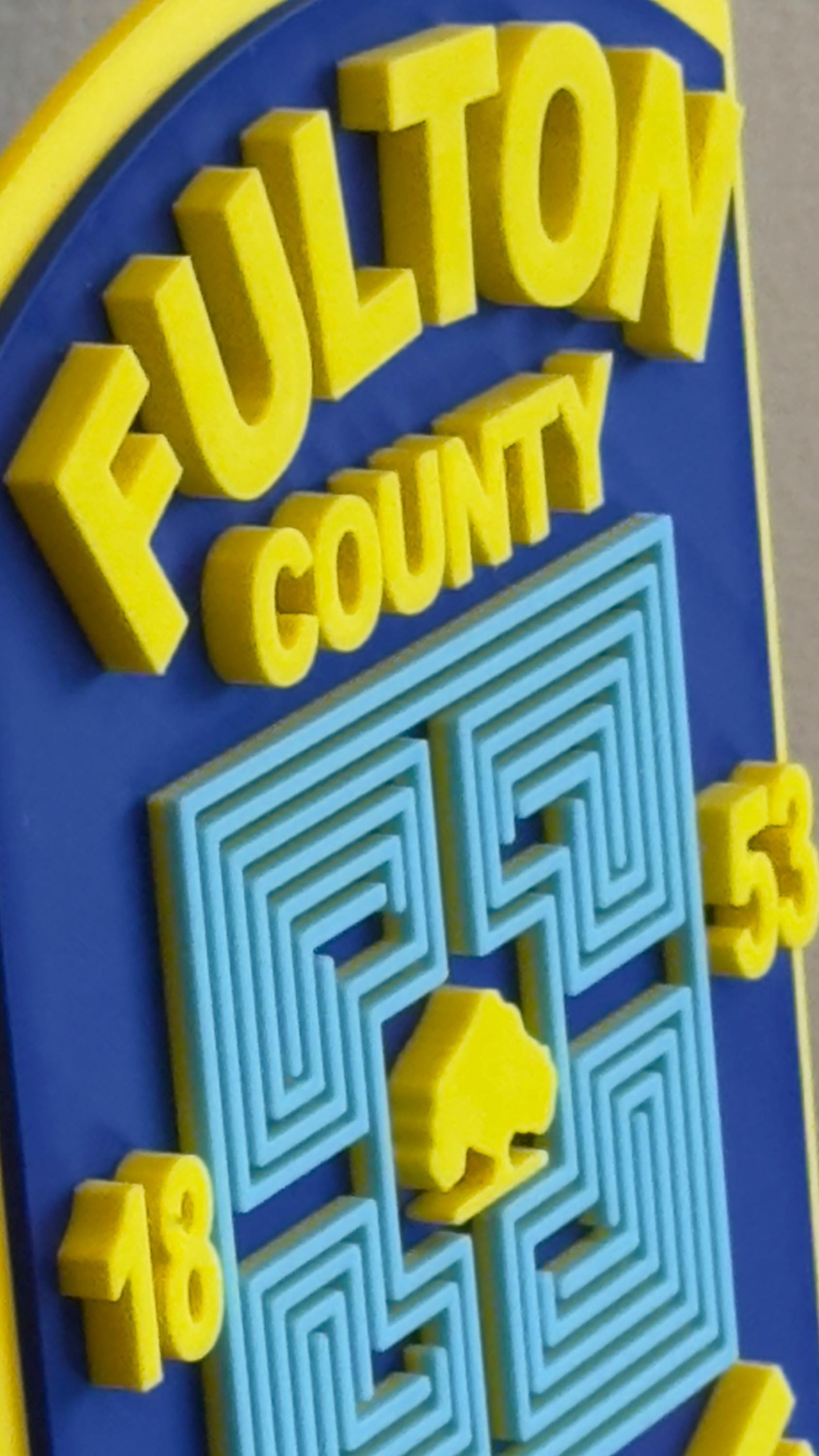 Fulton County Police Department 3D Embossed Plaque - First Responder Wall Art Georgia