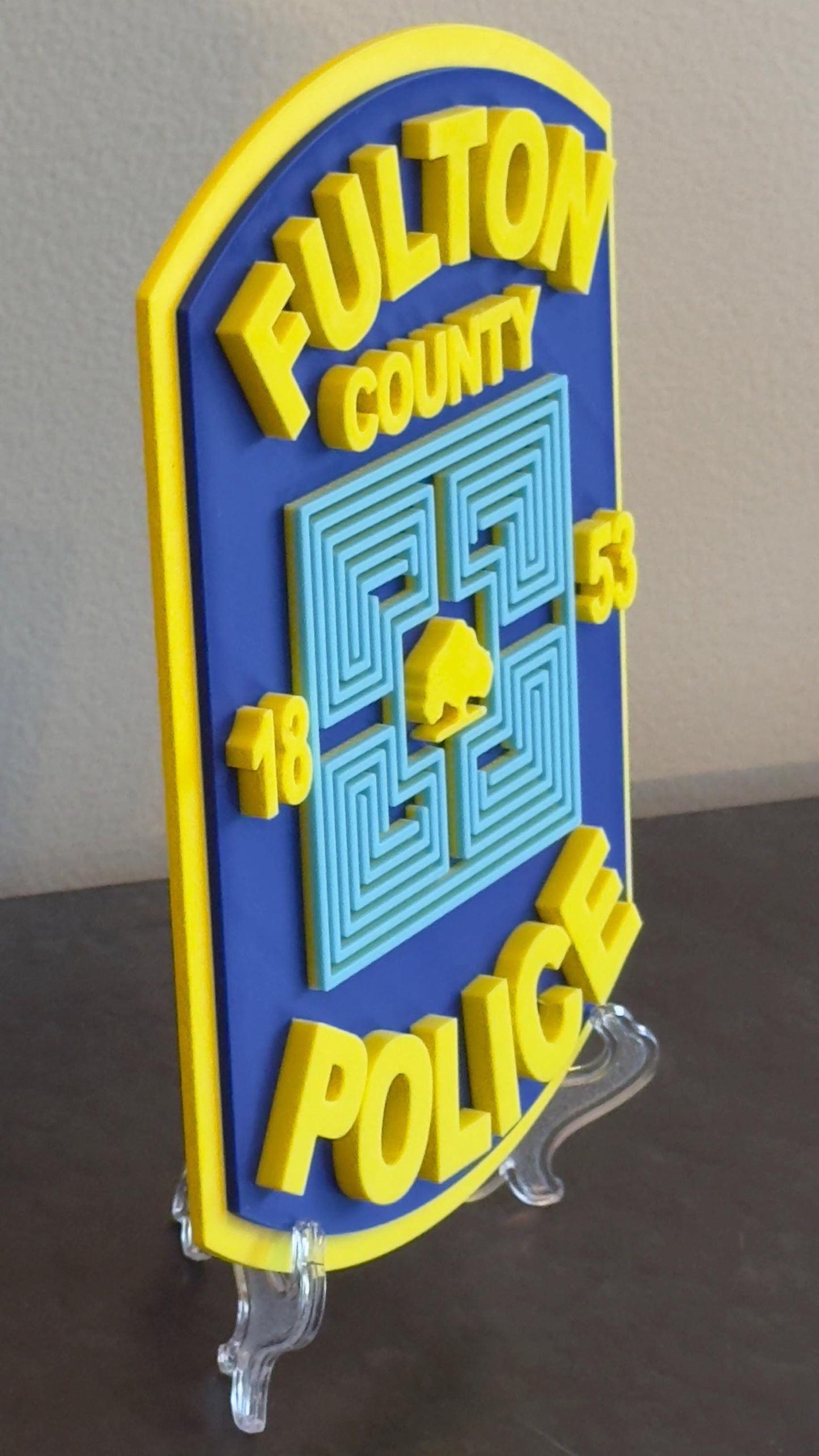 Fulton County Police Department 3D Embossed Plaque - First Responder Wall Art Georgia