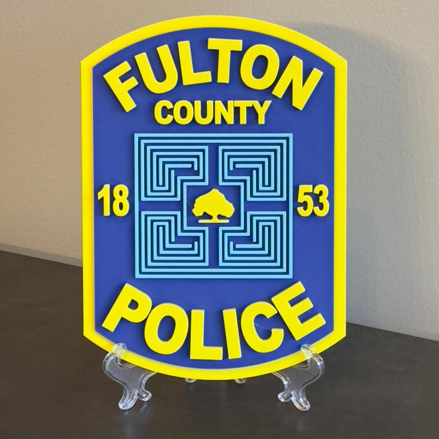 Fulton County Police Department 3D Embossed Plaque - First Responder Wall Art Georgia